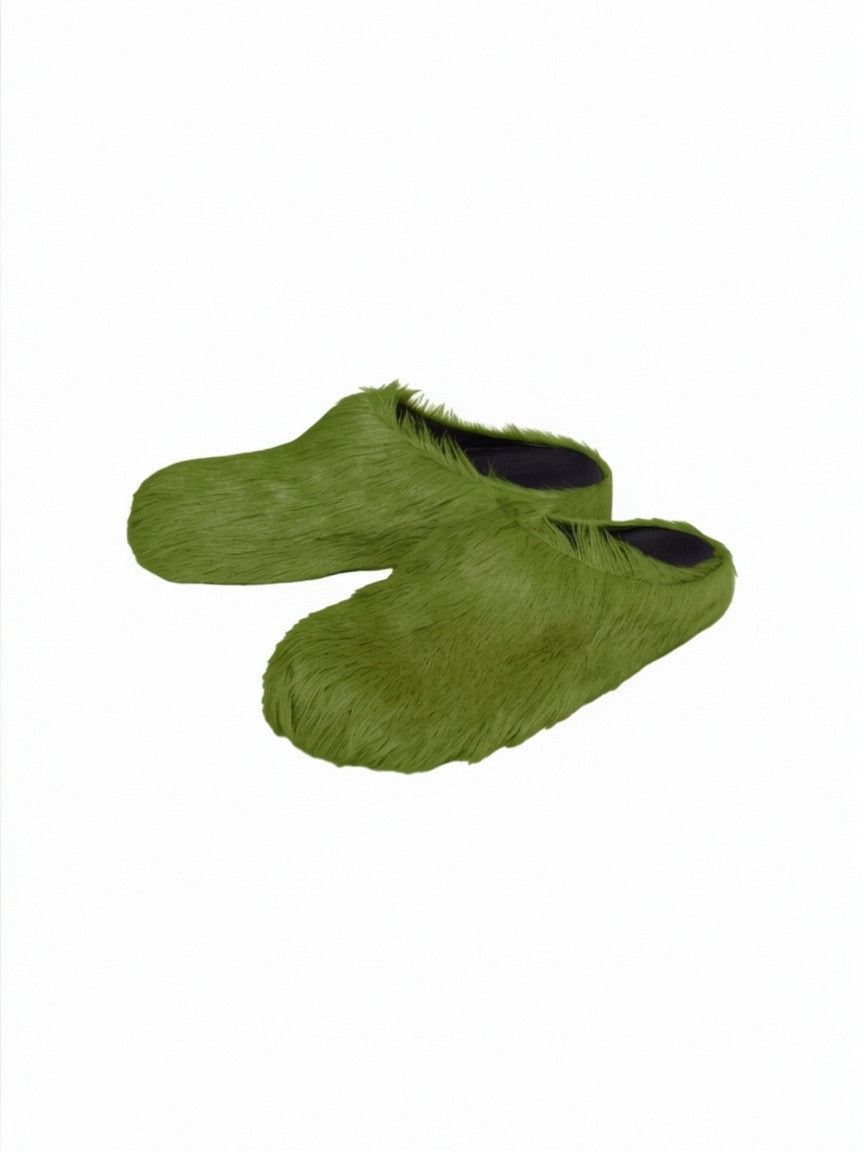 Marni 'Fussbet Sabot' Olive Green Slide