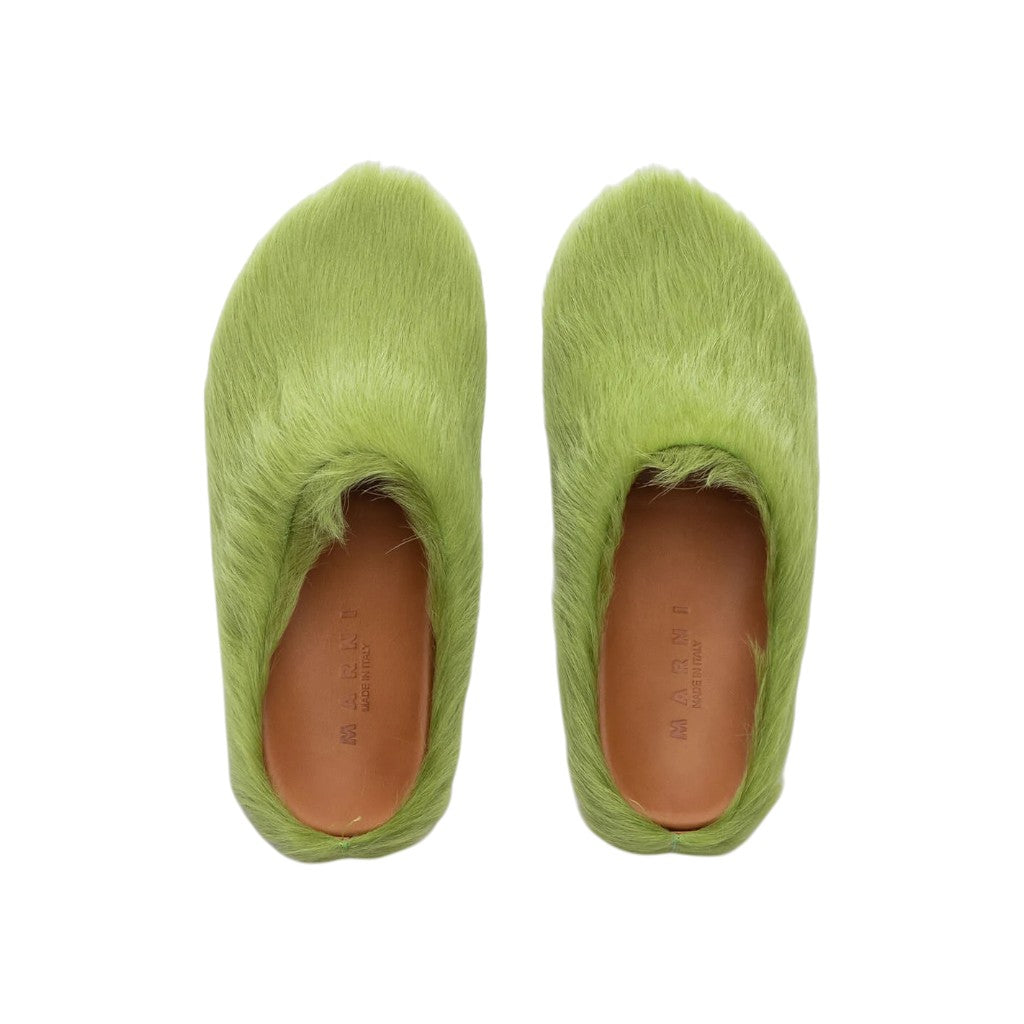 Marni 'Fussbet Sabot' Lime Green Slide