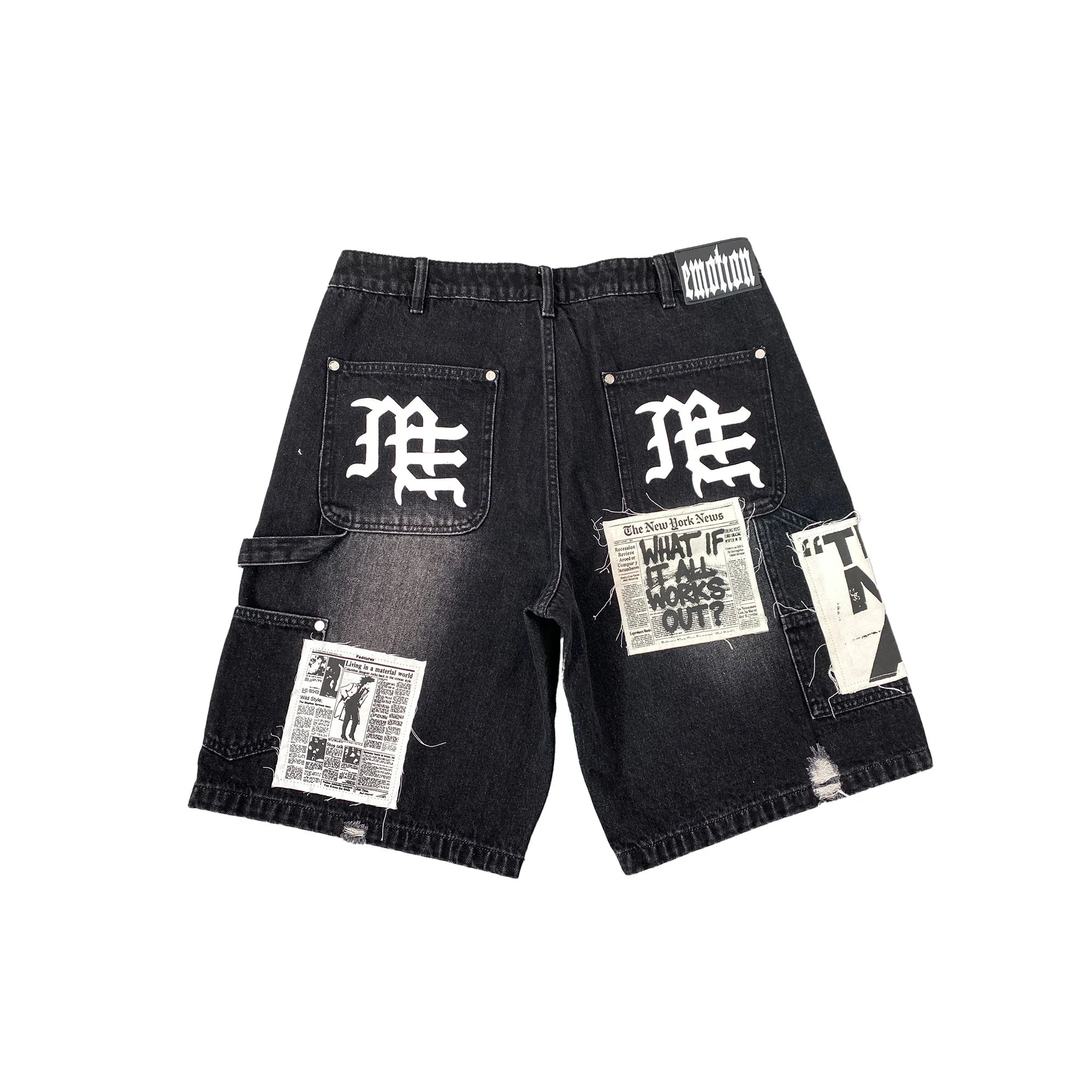 Mixed Emotions 'AI' Black Jean Shorts
