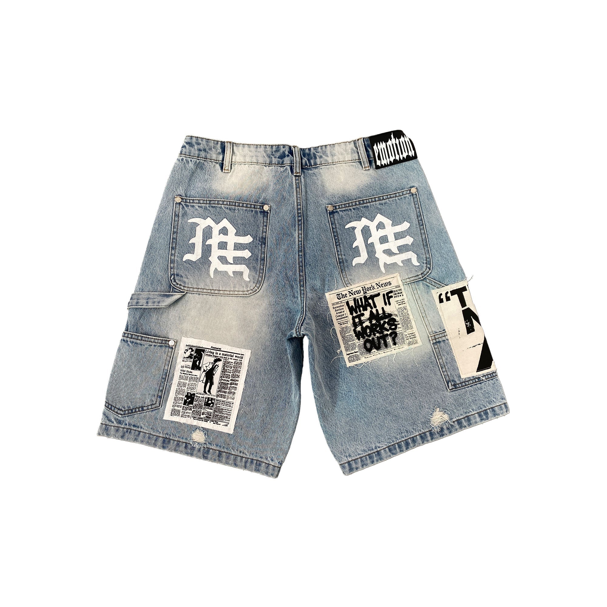 Mixed Emotions 'AI' Blue Jean Shorts