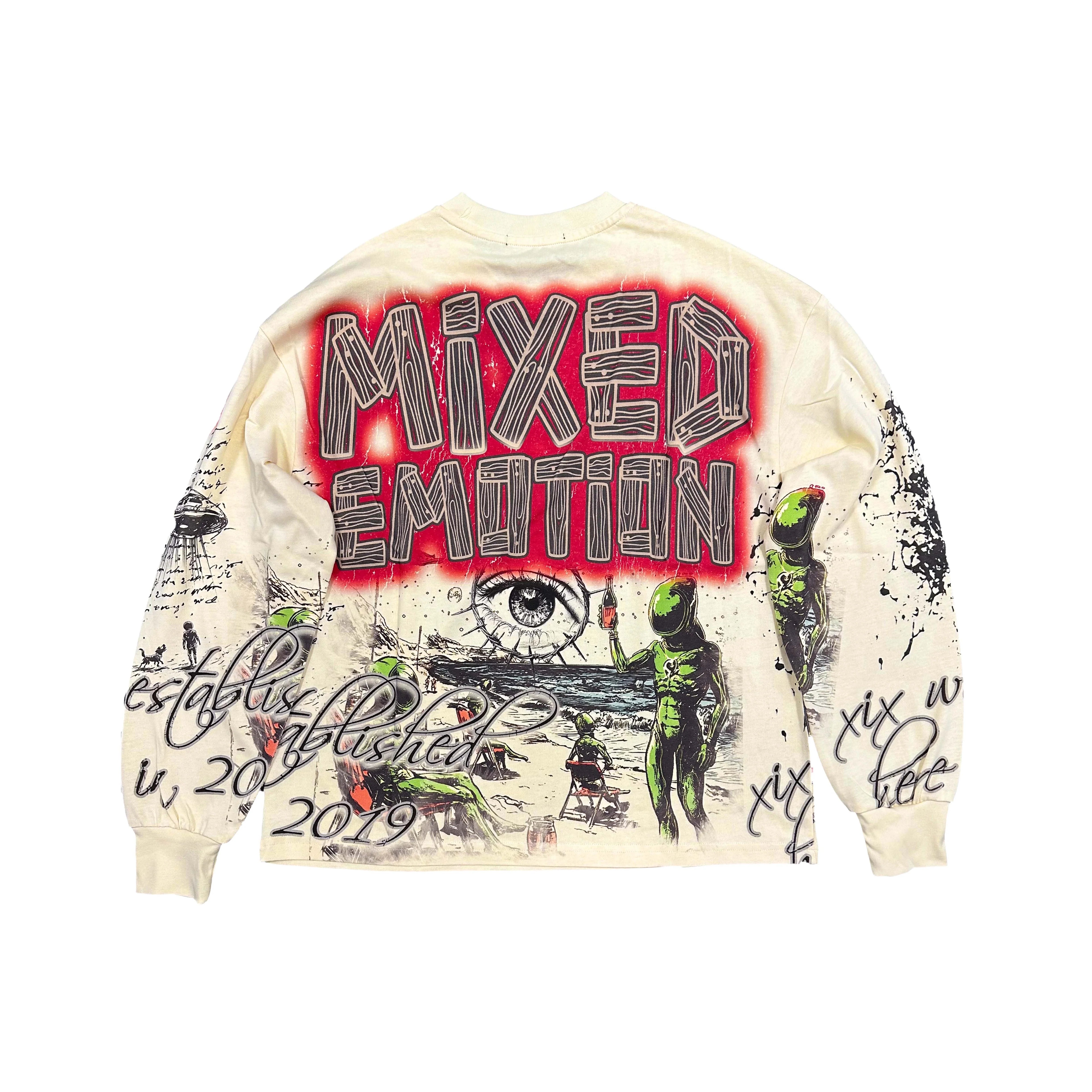 Mixed Emotions 'Art Club' Cream LS Tee