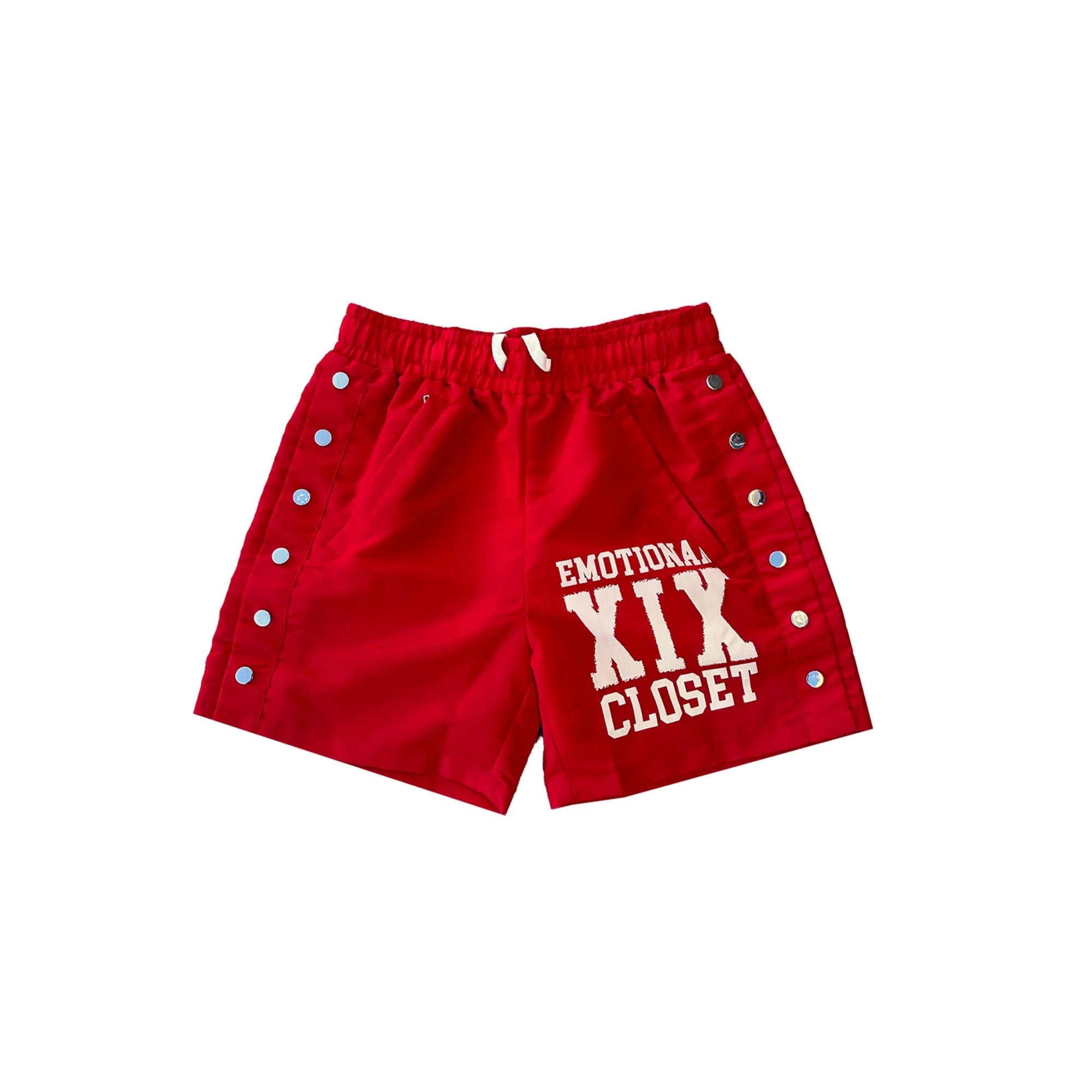 Mixed Emotions 'Backyard' Red Nylon Shorts