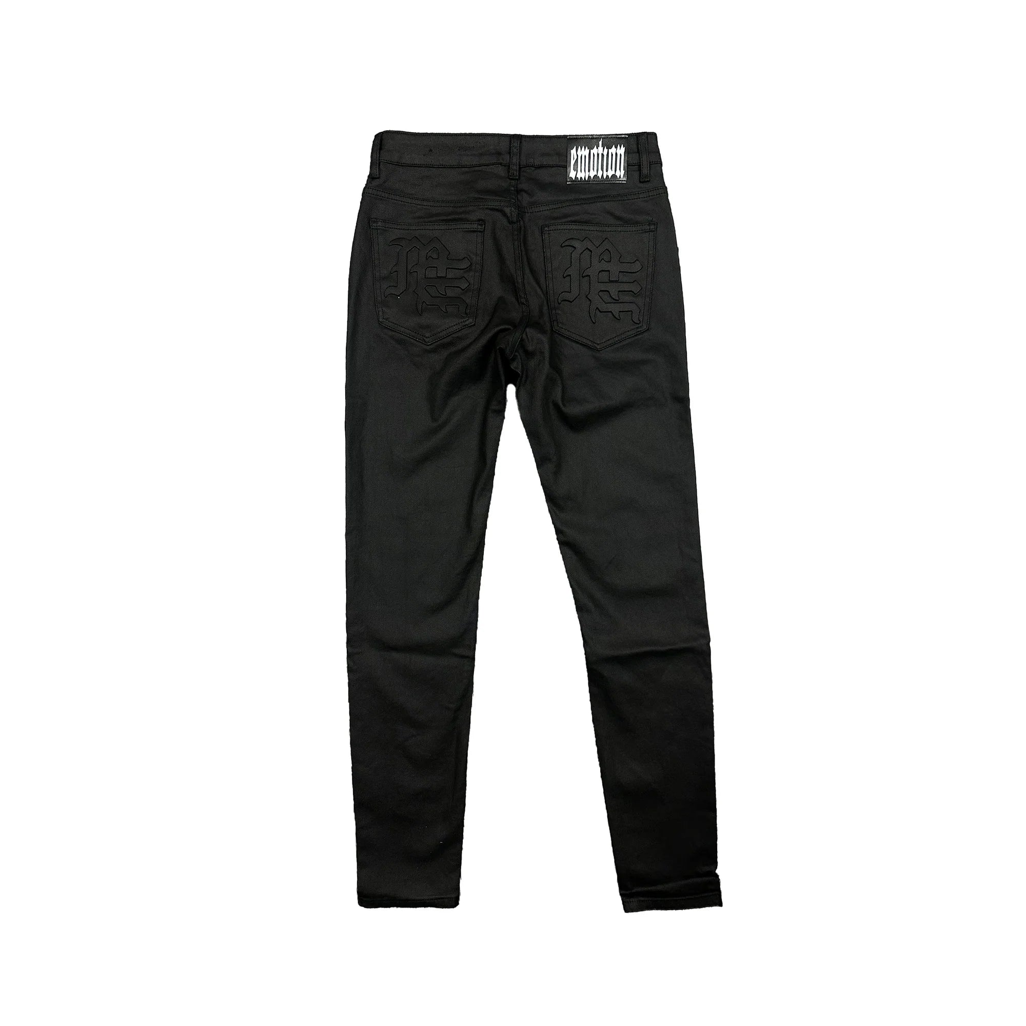 Mixed Emotions 'Blackout' Waxed Black Jeans