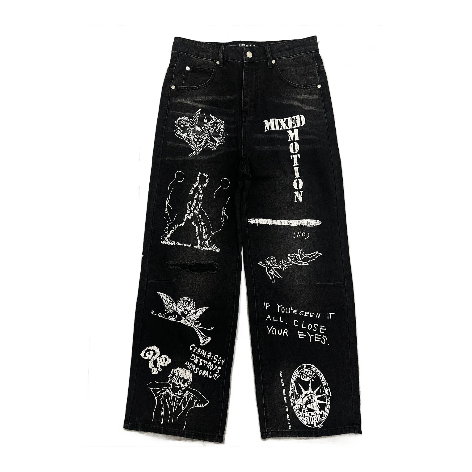 Mixed Emotions 'Canvas' Black Jeans