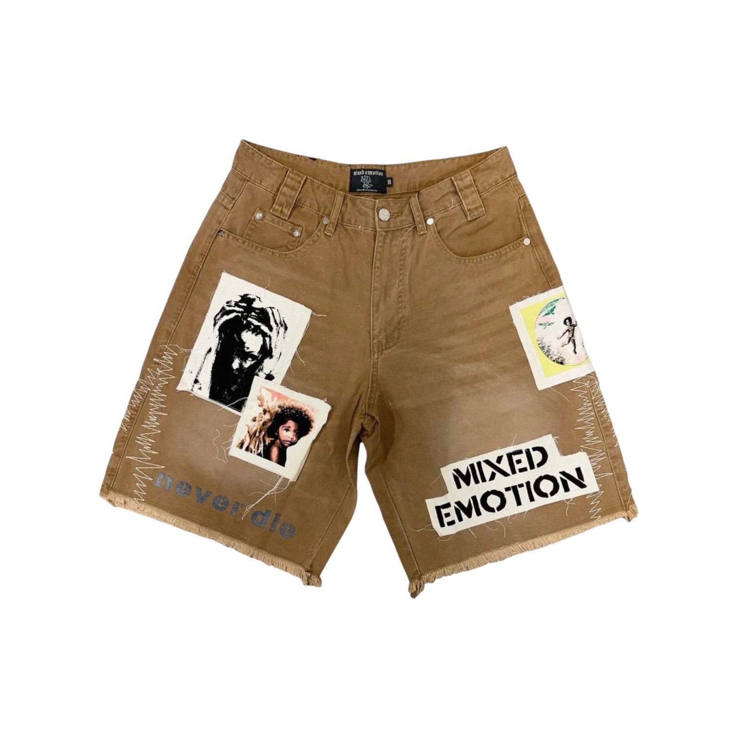 Mixed Emotions 'Chaos' Tan Carpenter Shorts