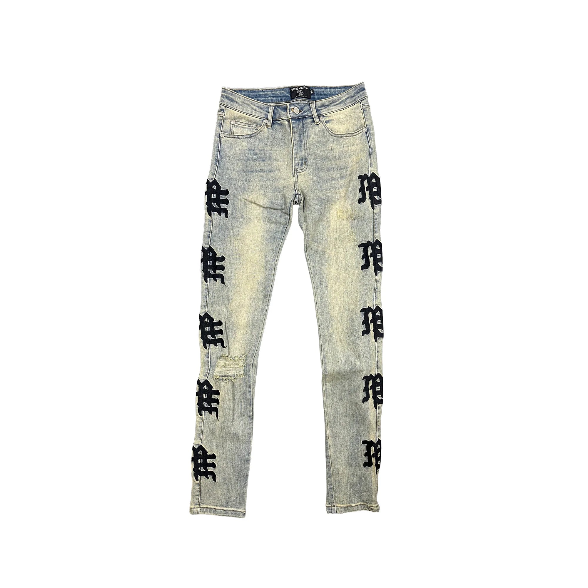 Mixed Emotions 'Desert' Light Wash & Black Jeans