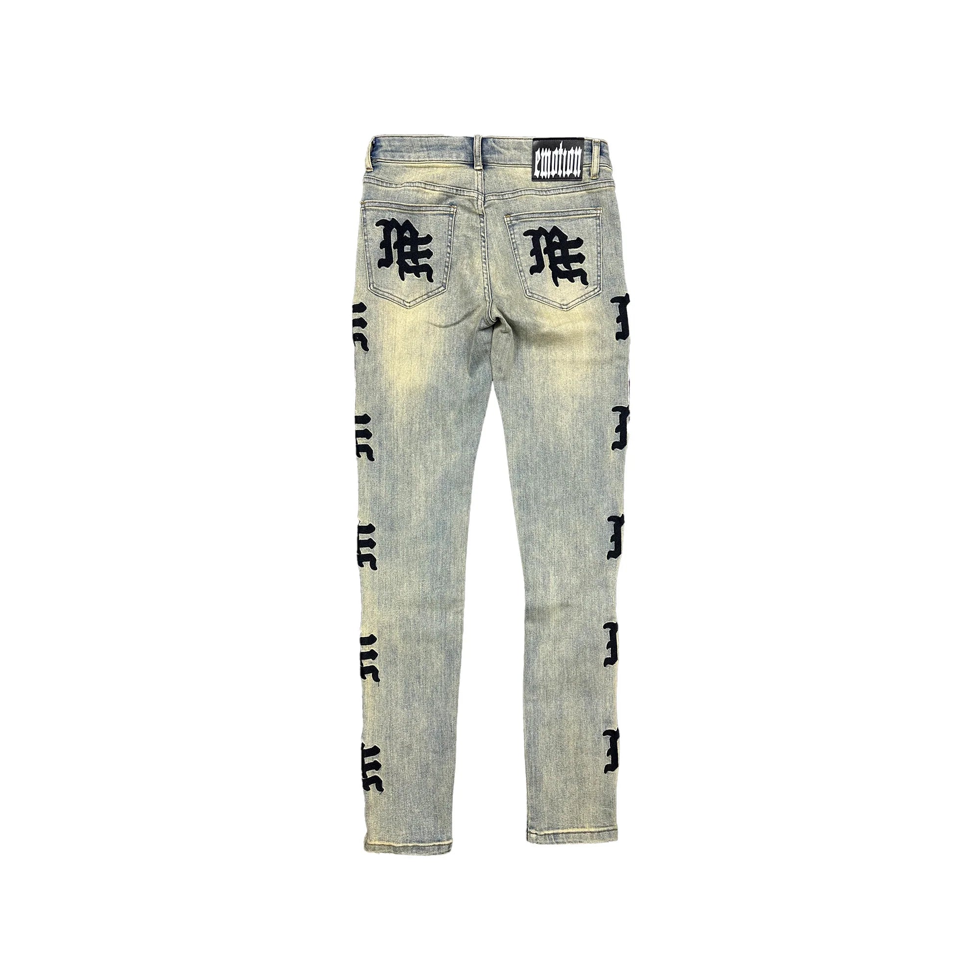 Mixed Emotions 'Desert' Light Wash & Black Jeans