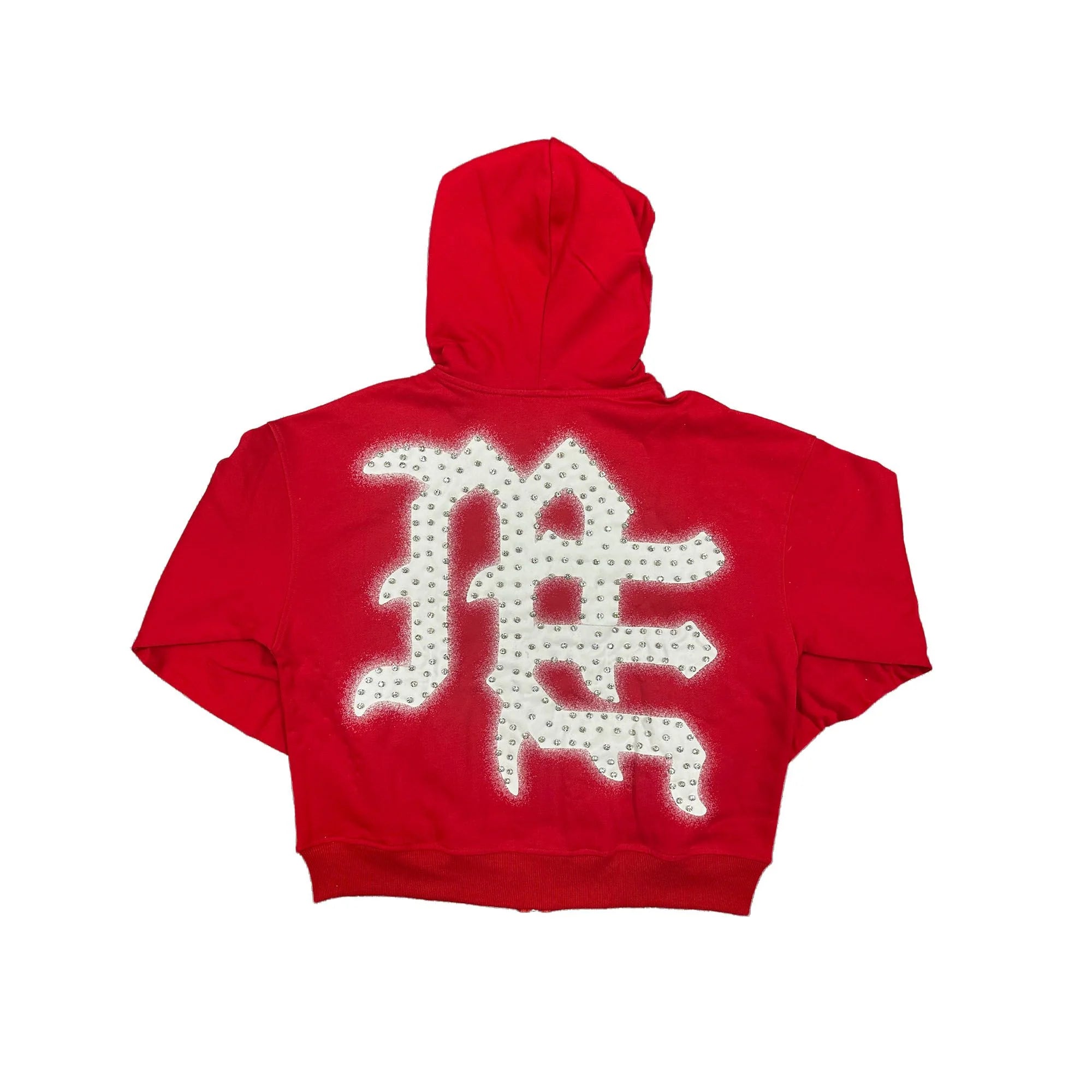 Mixed Emotions 'END' Red Rhinestone Hoodie
