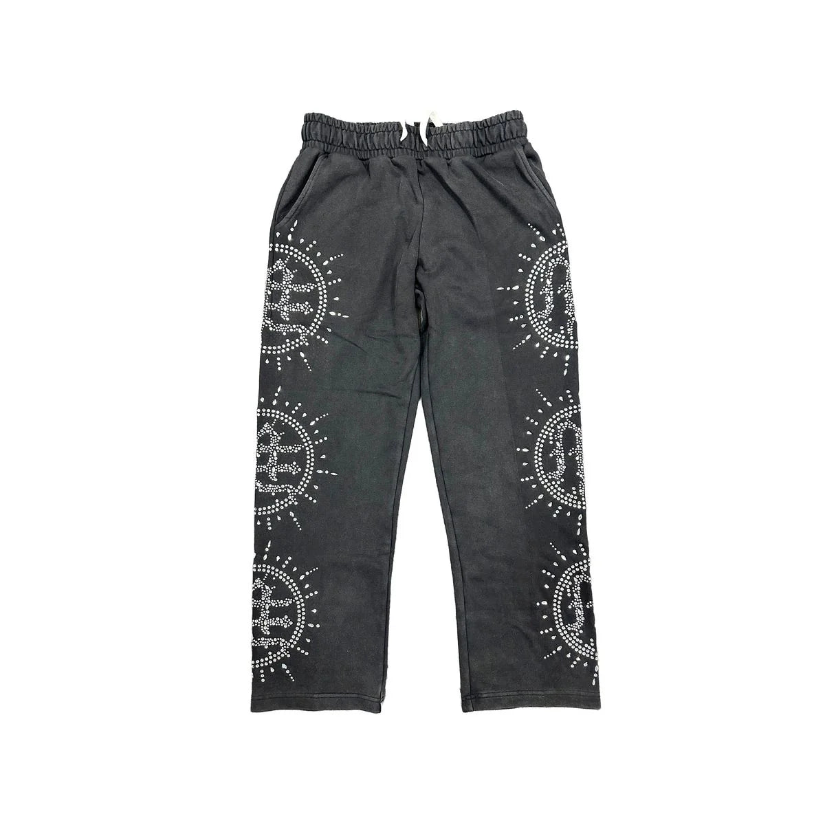 Mixed Emotions 'Eclipse' Grey Acid Wash Rhinestone Sweats