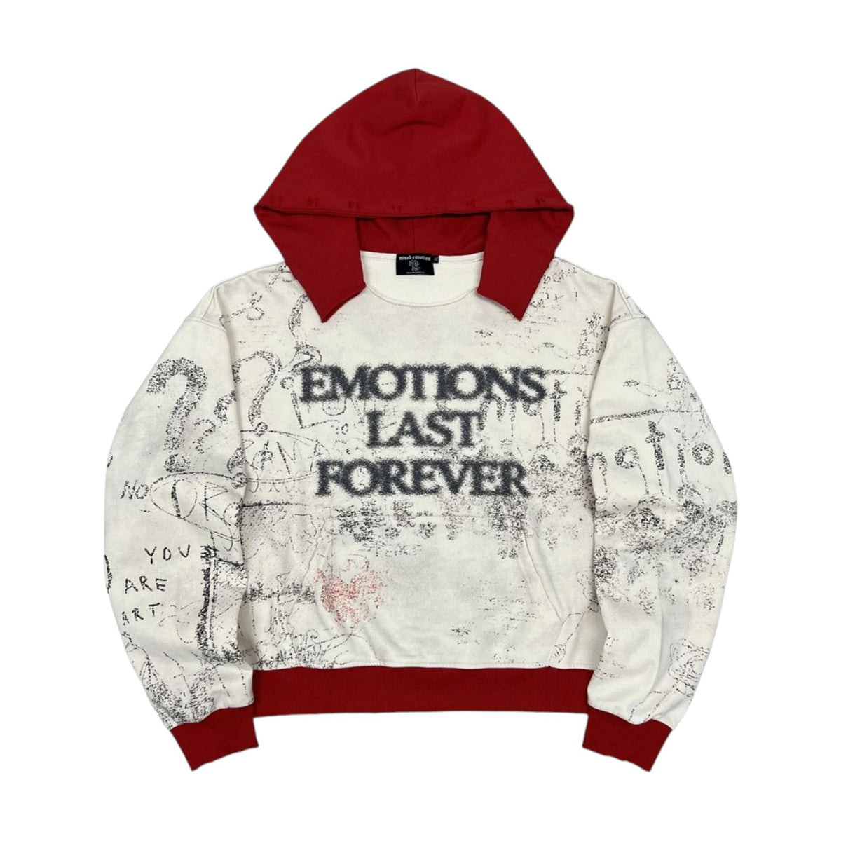Mixed Emotions 'Last Forever' White & Red Hoodie