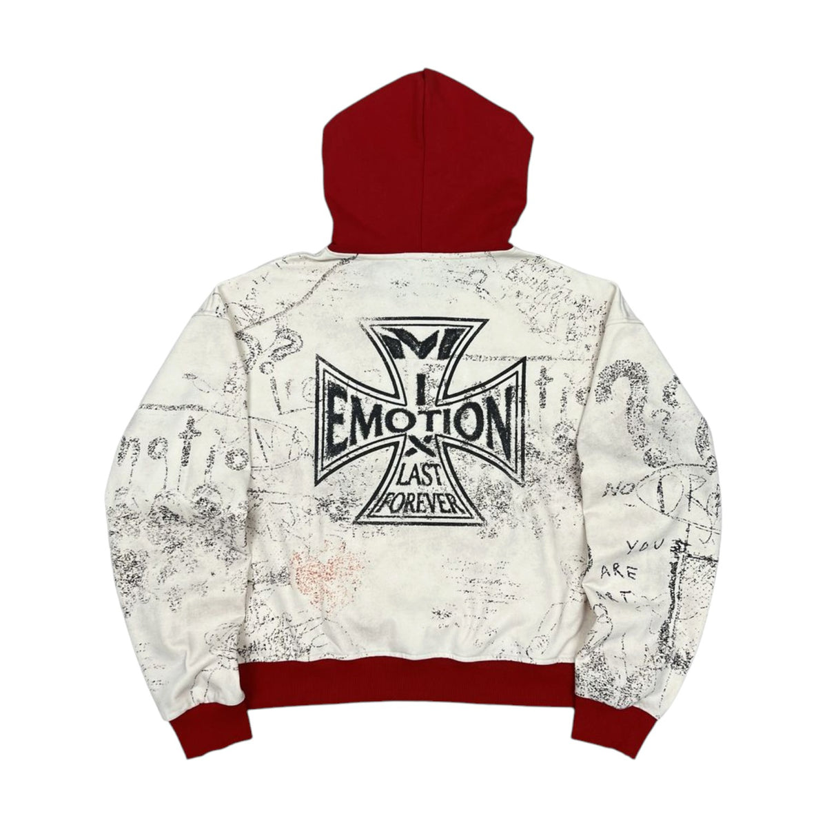 Mixed Emotions 'Last Forever' White & Red Hoodie