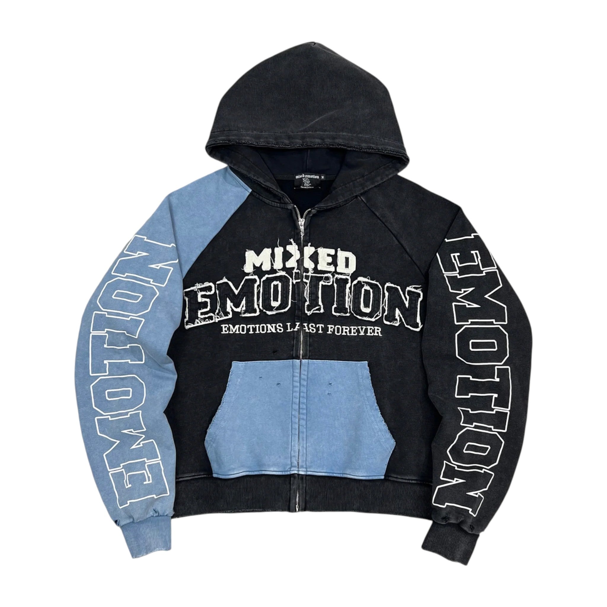 Mixed Emotions 'Split Decision' Black & Blue Hoodie