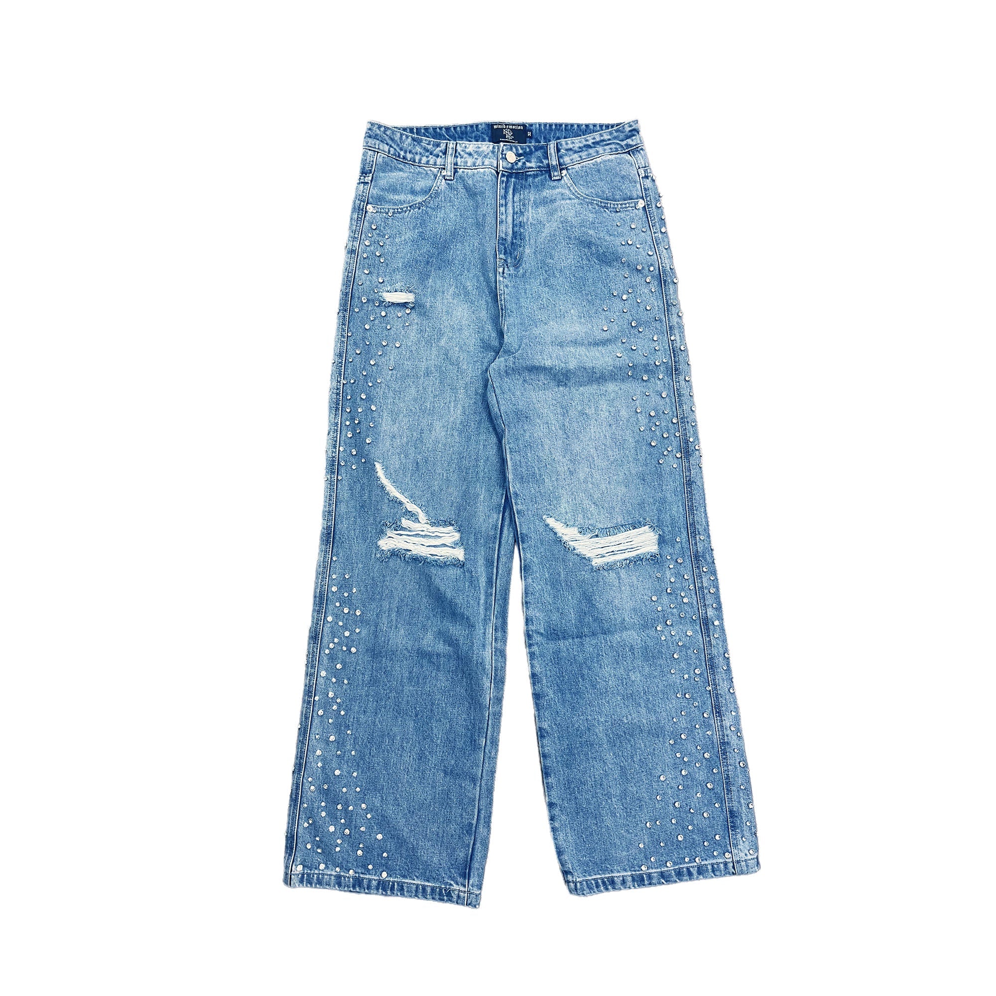 Mixed Emotions 'Stone' Blue Baggy Jeans
