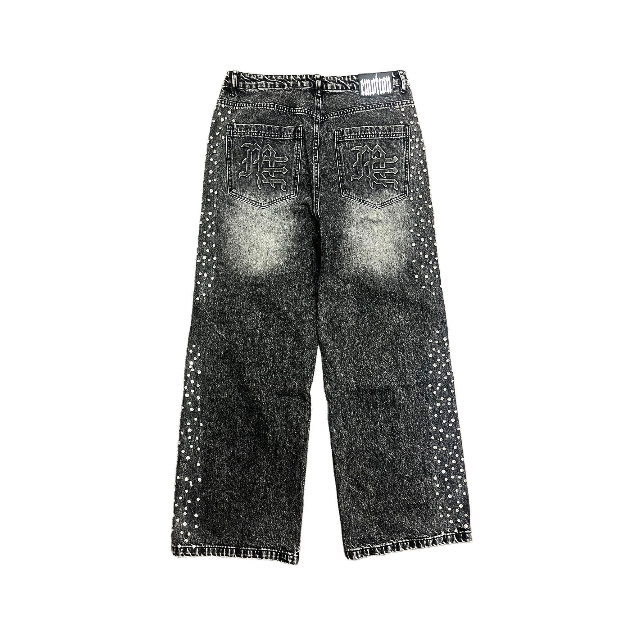 Mixed Emotions 'Stone' Grey Baggy Jeans