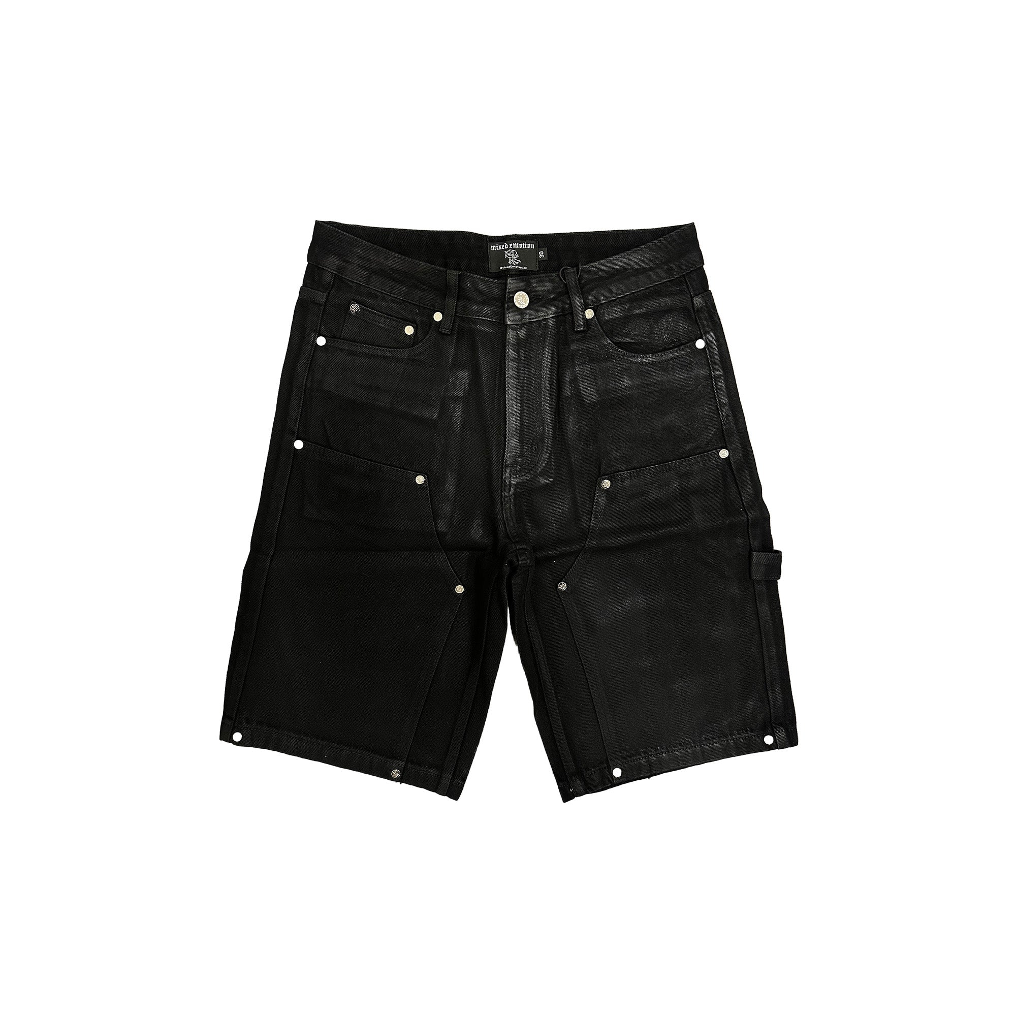 Mixed Emotions 'Worker' Wax Black Jean Shorts