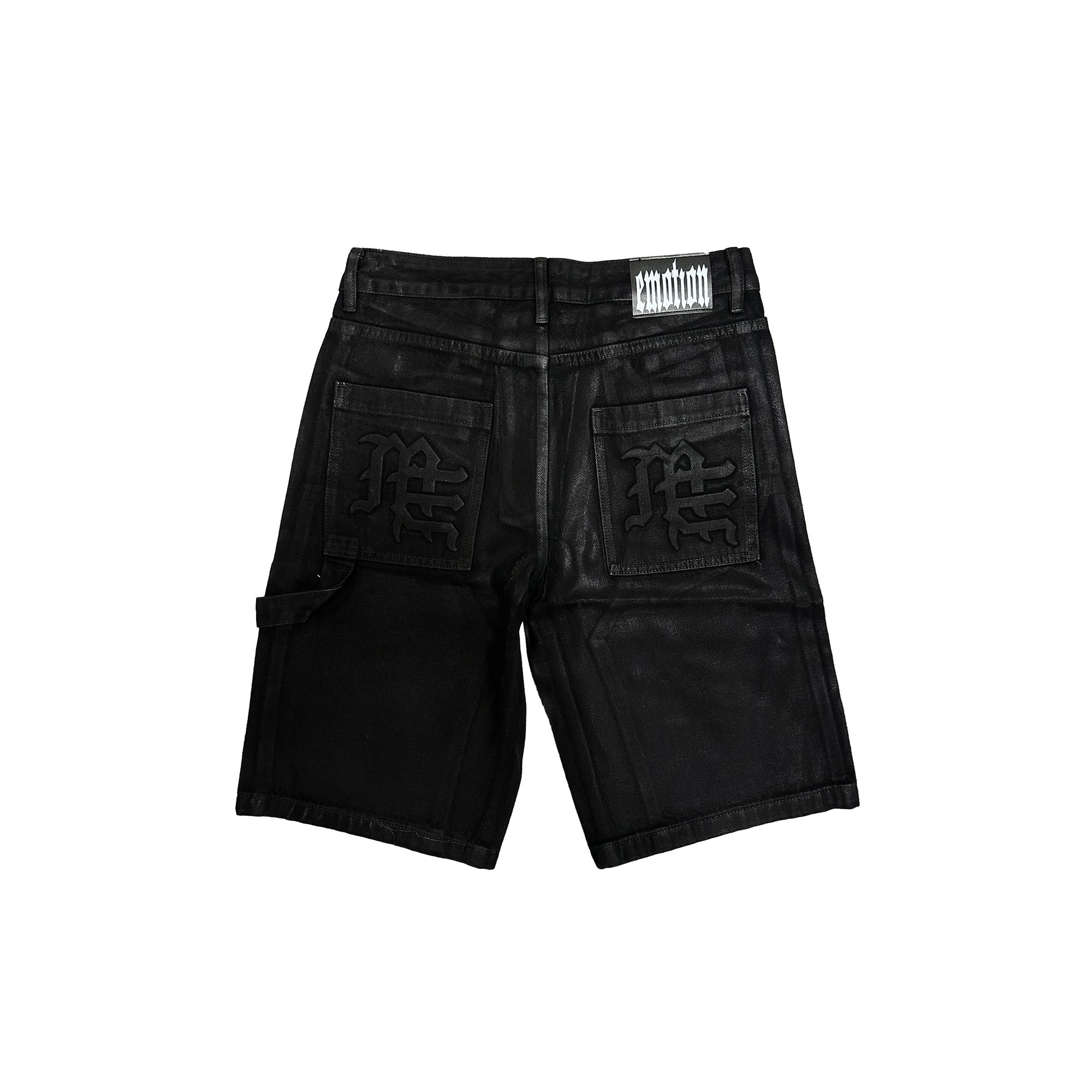 Mixed Emotions 'Worker' Wax Black Jean Shorts
