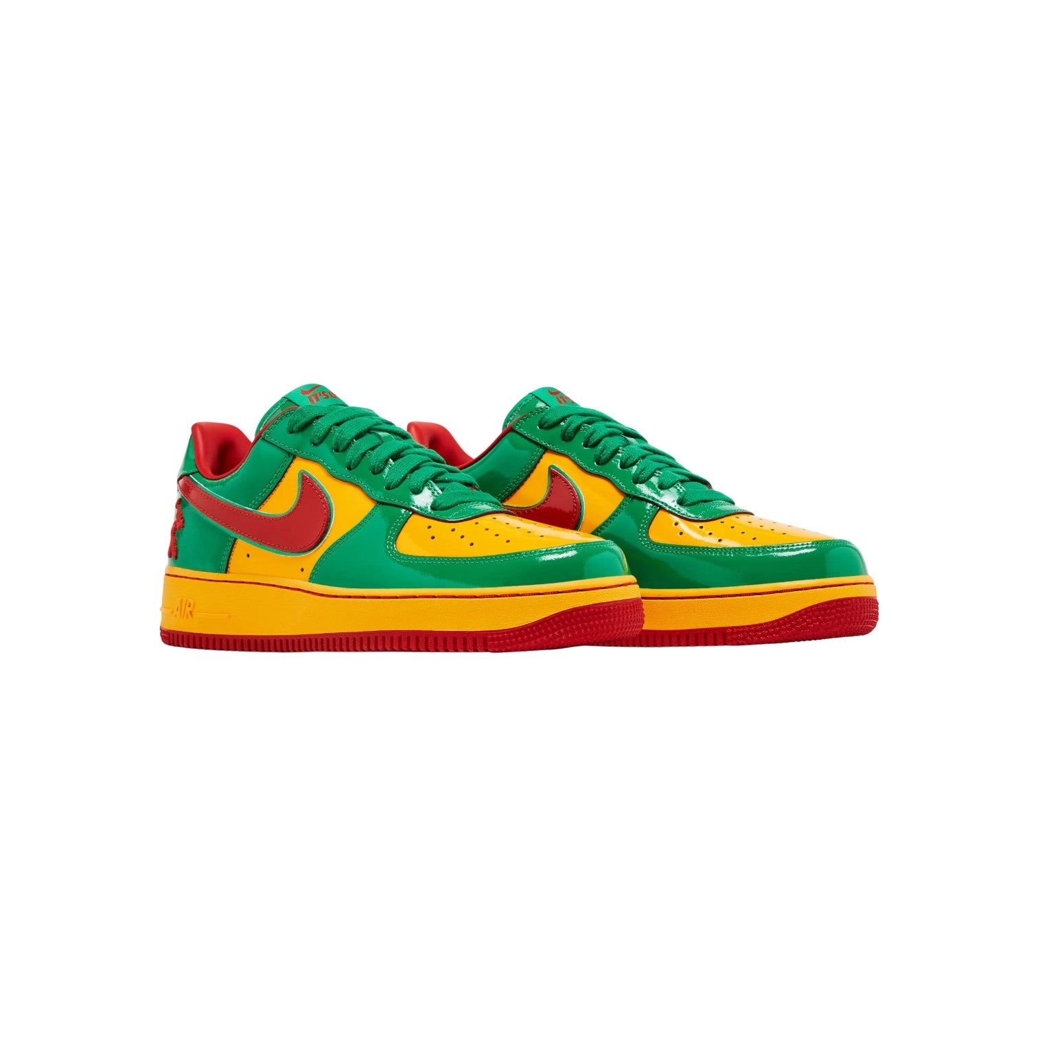Nike x Lil Yachty AF1 'Concrete Boys' Green Yellow & Red Sneakers