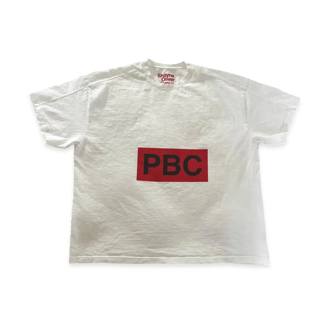Opium 'Box PBC Logo' White Tee