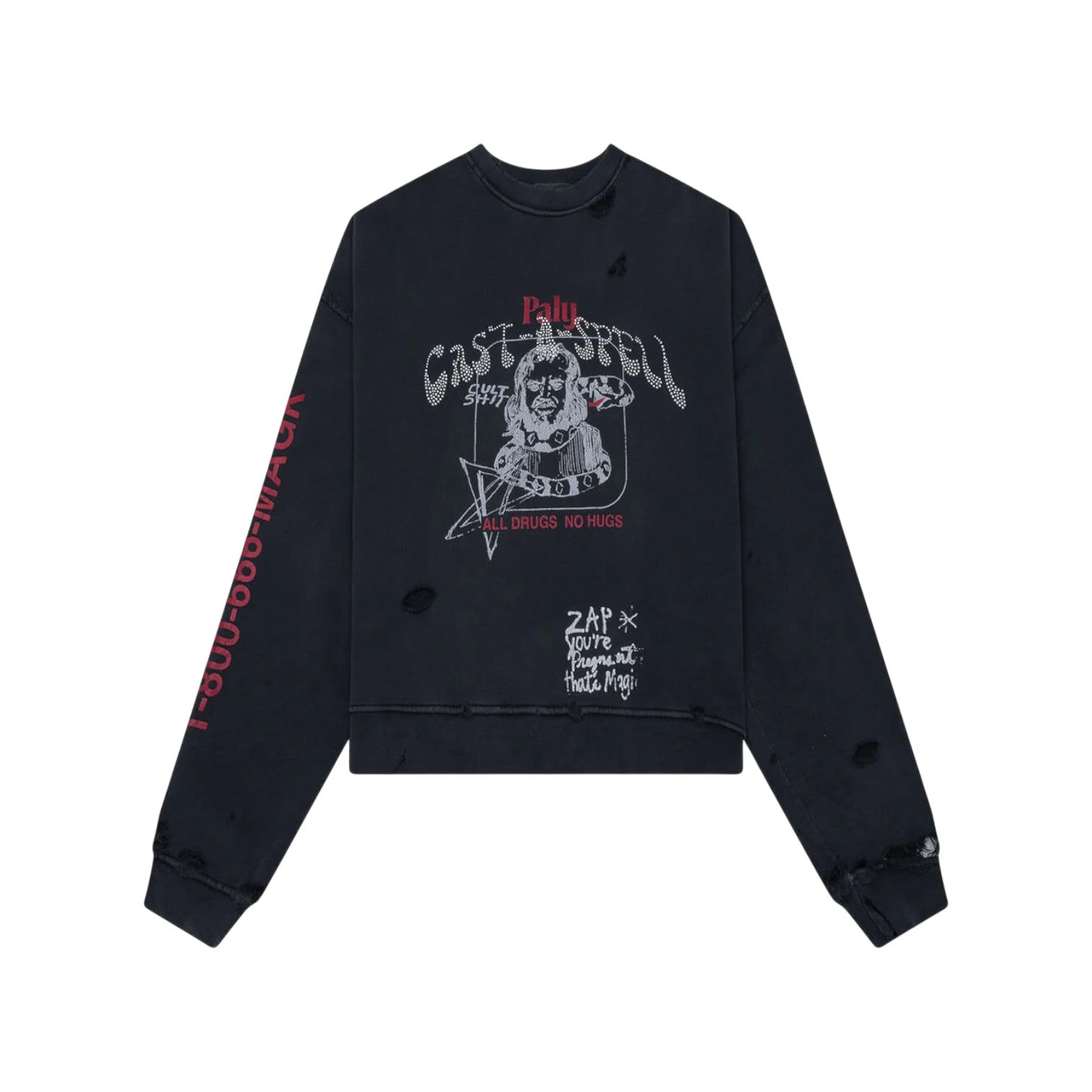 Paly 'Cast A Spell' Black Crewneck