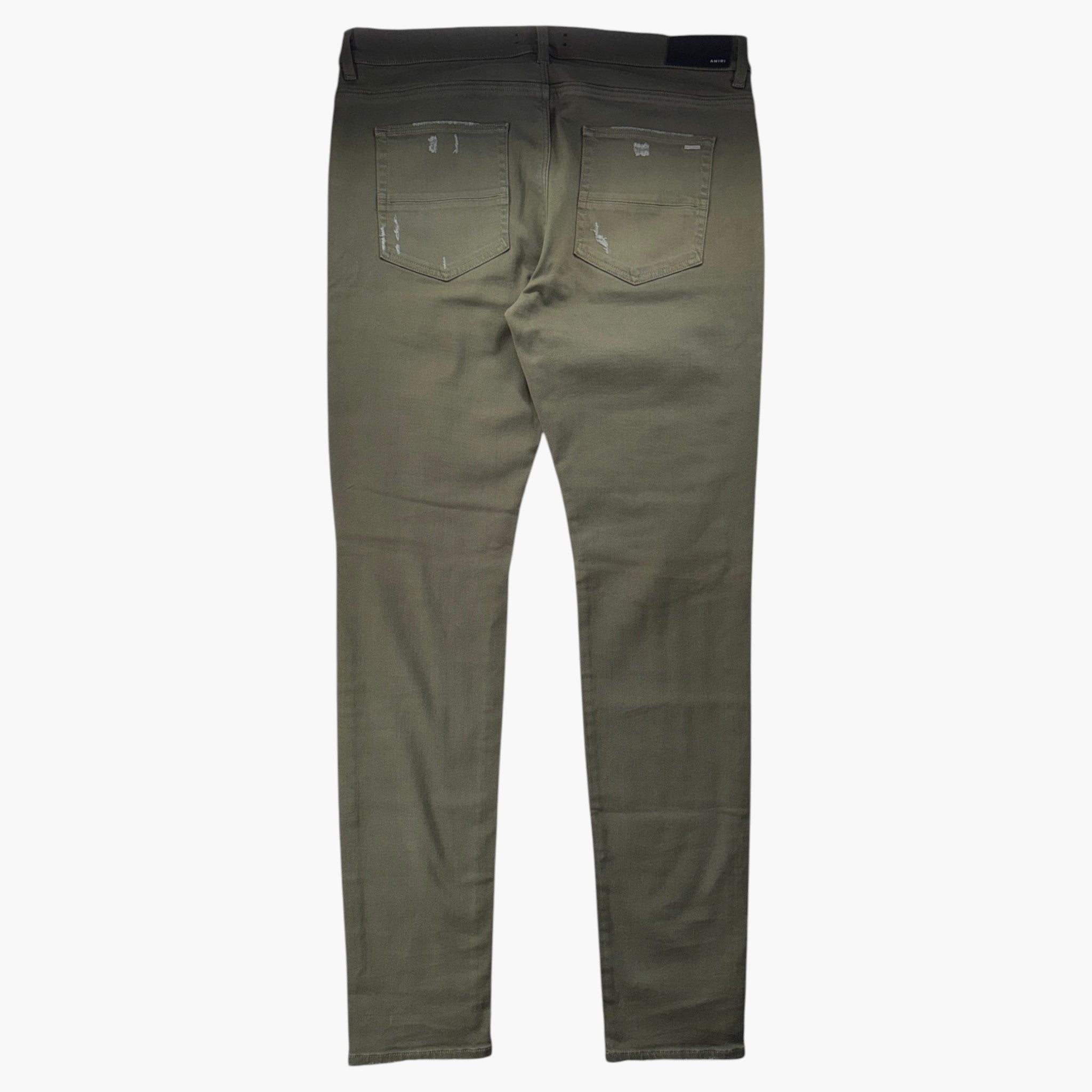 Amiri Paisley Thrasher Patch Olive Tonal Jeans