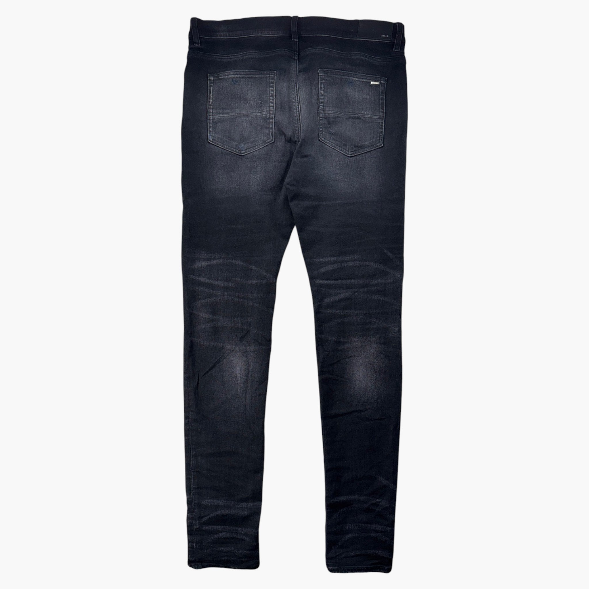 Amiri Thrasher Black Wash & Red Tie Dye Patch Jeans