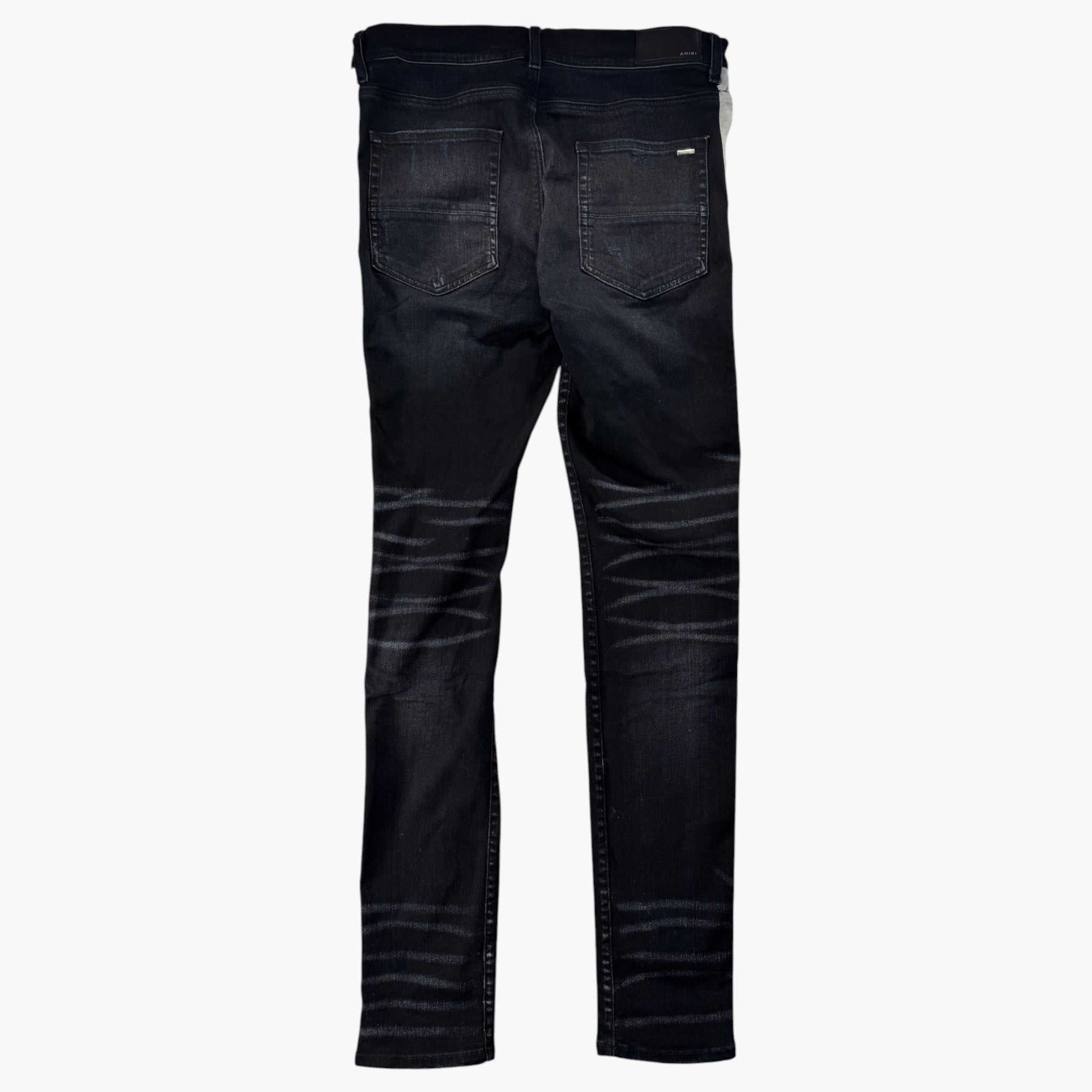 Amiri Stripe Black Wash & White Jeans
