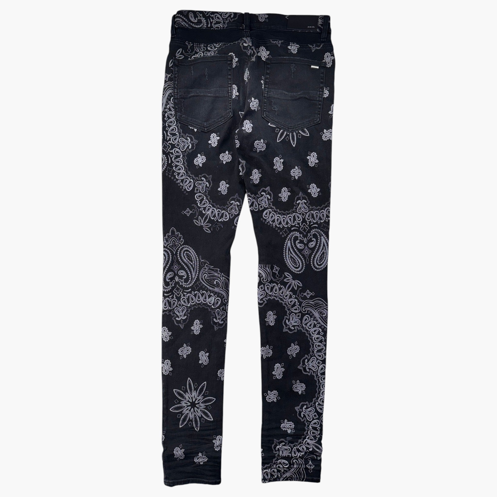 Amiri Flocked Paisley Black Wash Jeans