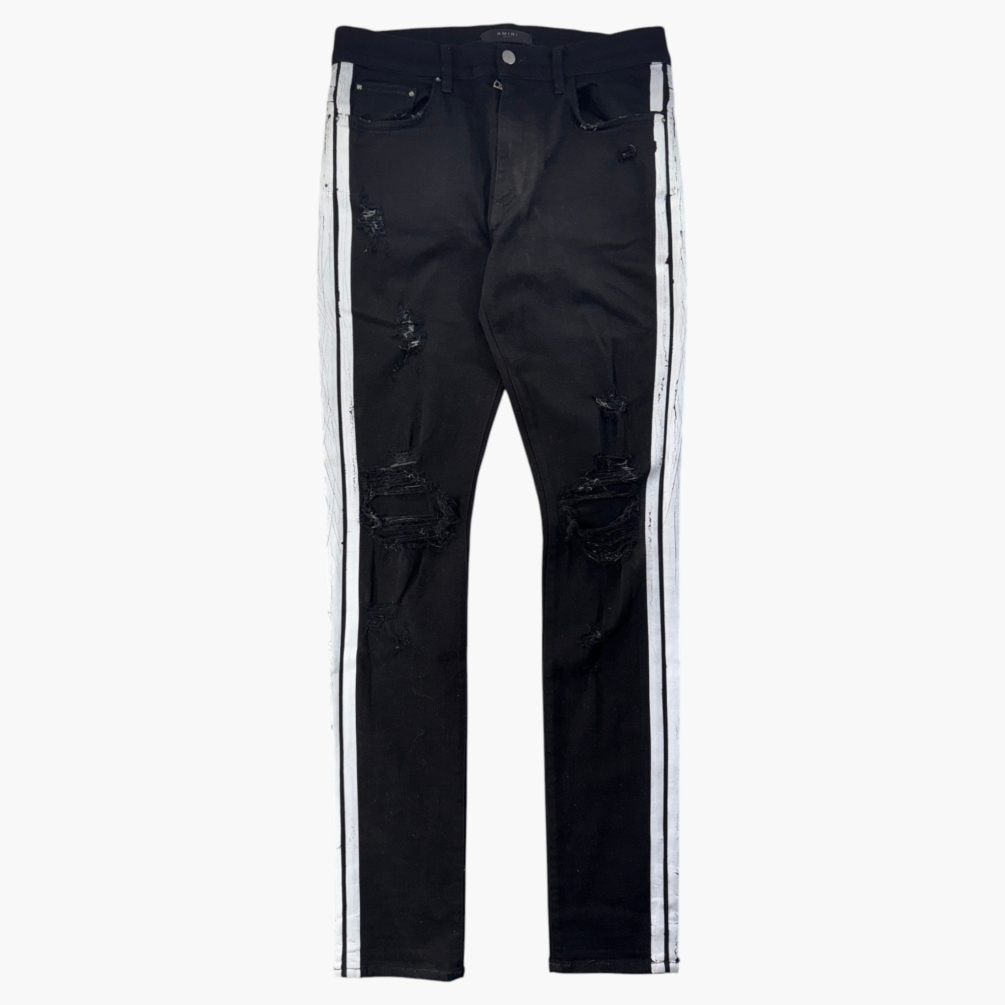 Amiri Black & White Stripe (Zipper) Jeans