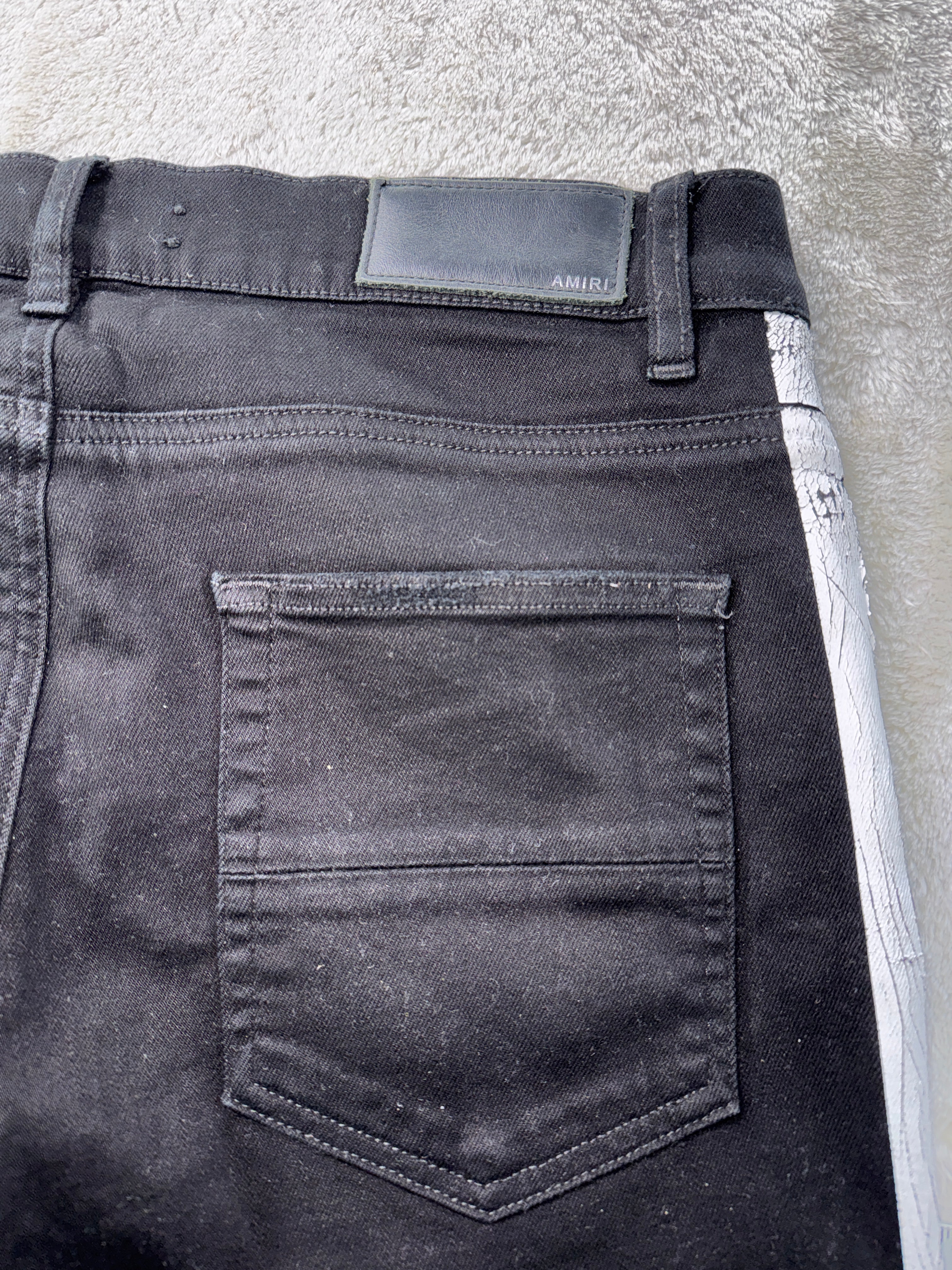 Amiri Black & White Stripe (Zipper) Jeans