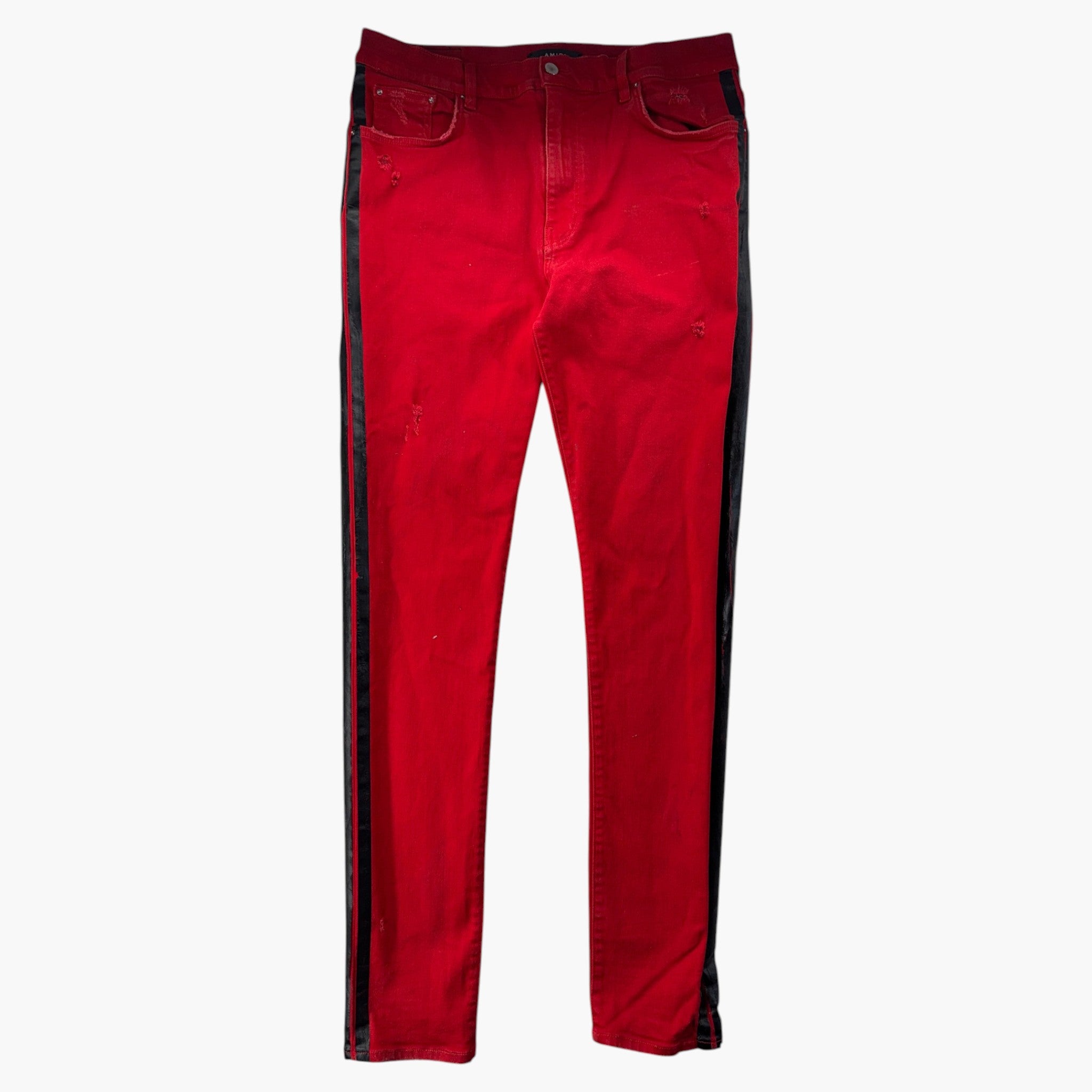 Amiri Red & Black Stripe Jeans