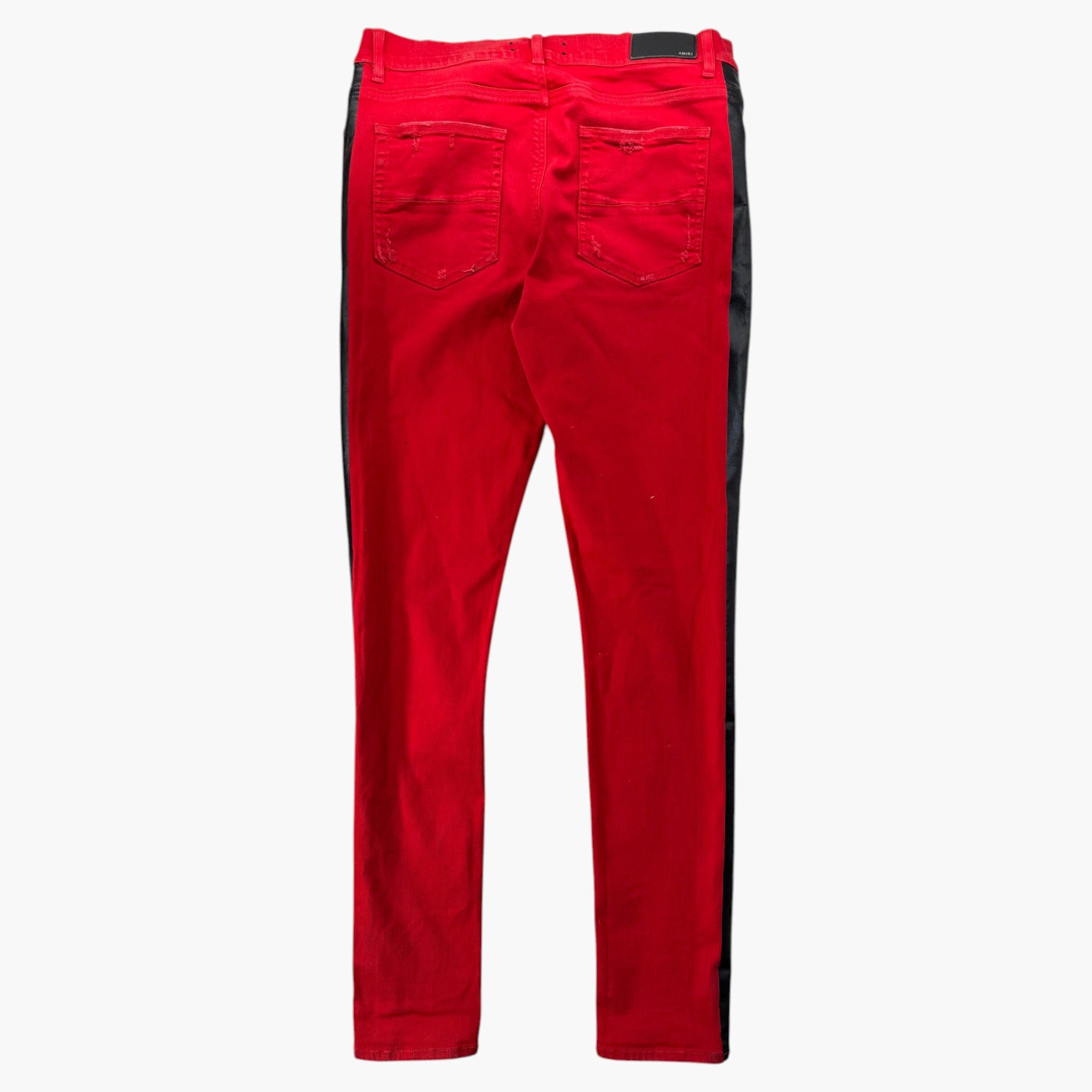 Amiri Red & Black Stripe Jeans