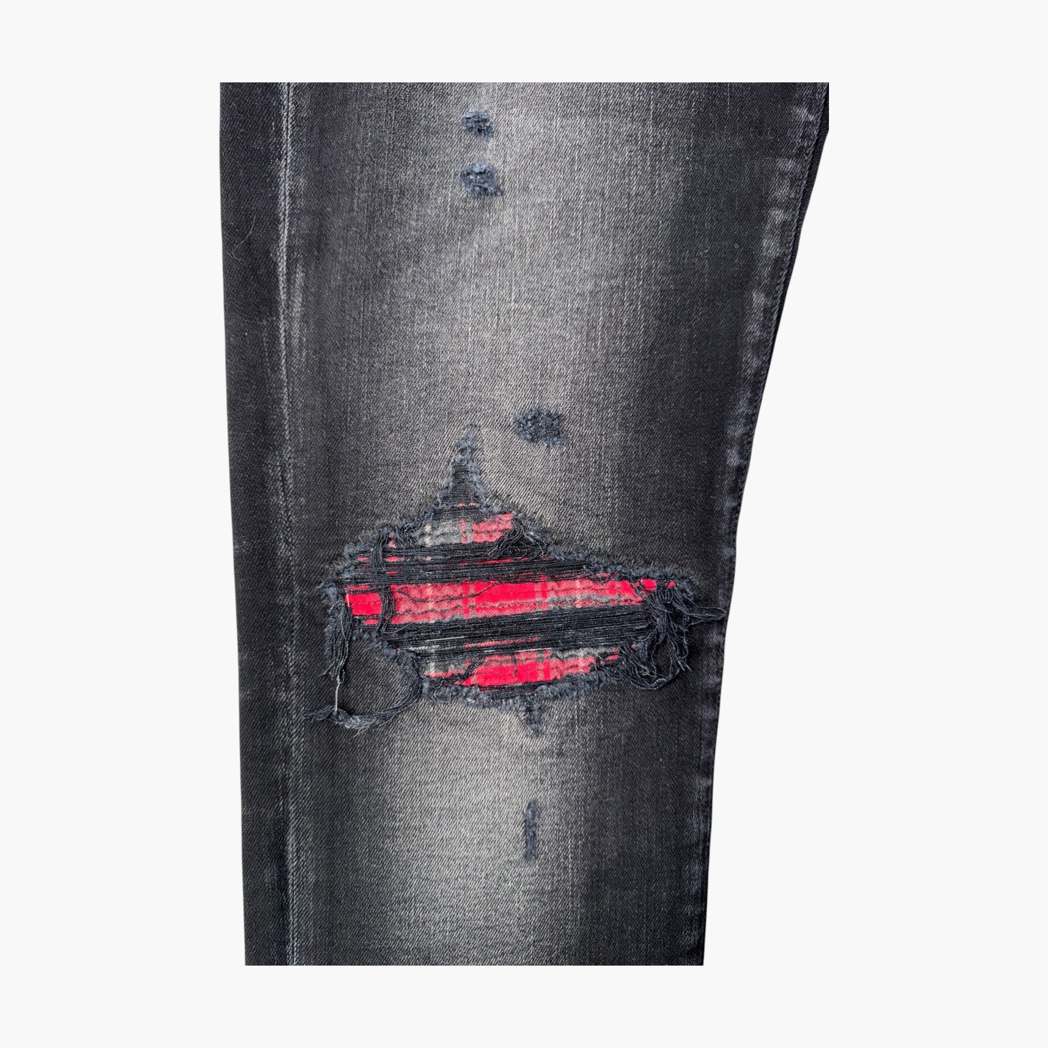 Amiri MX1 Black & Red Plaid Jeans