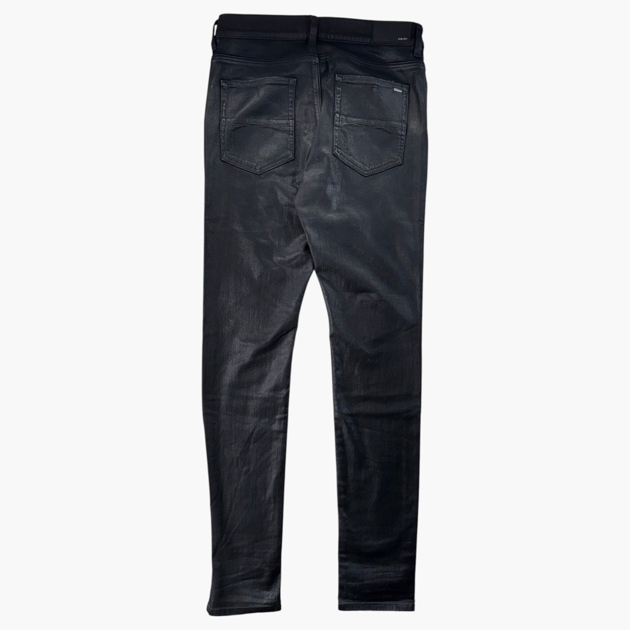 Amiri MX1 Black & Black Wax Patch Jeans