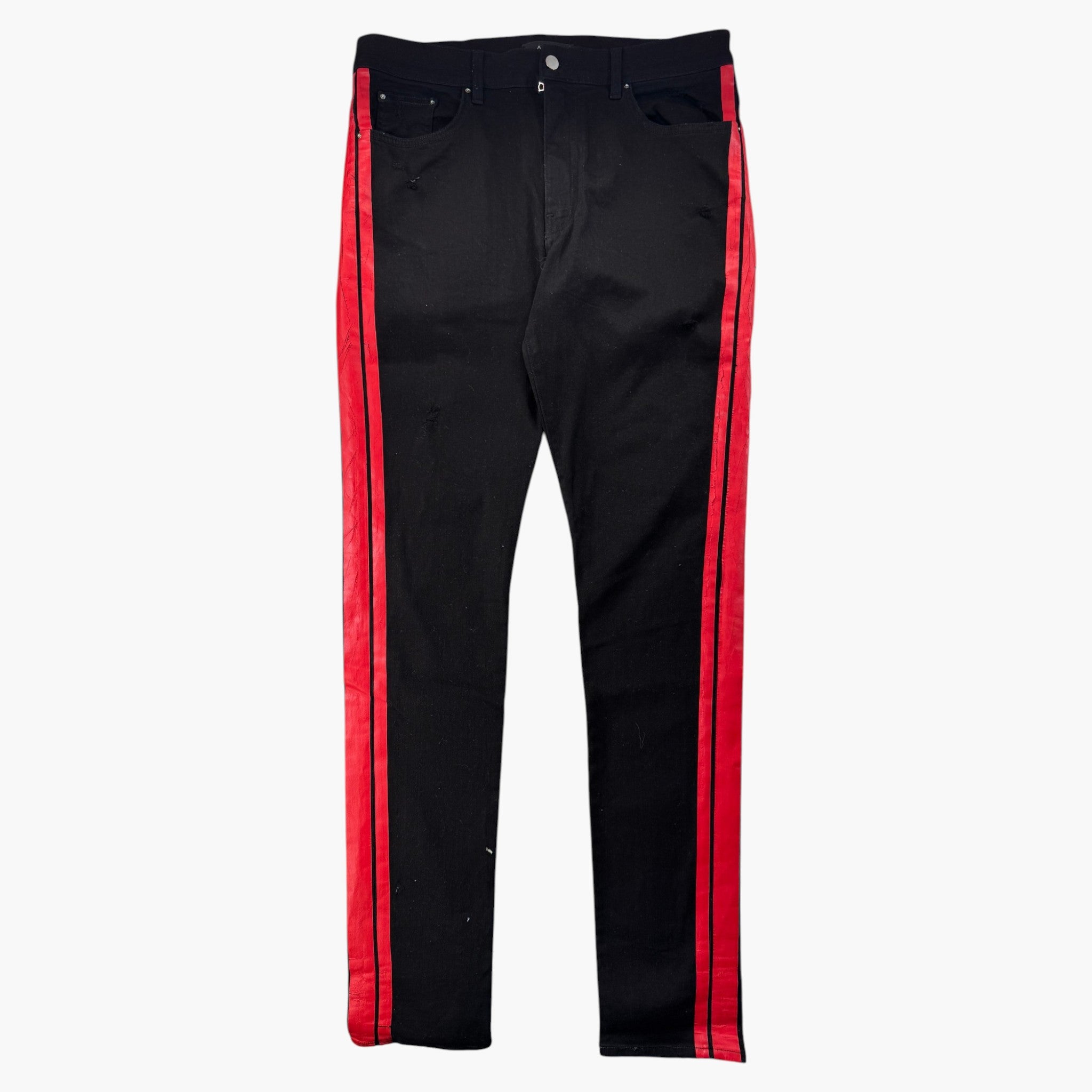 Amiri Black & Red Stripe (Zipper) Jeans