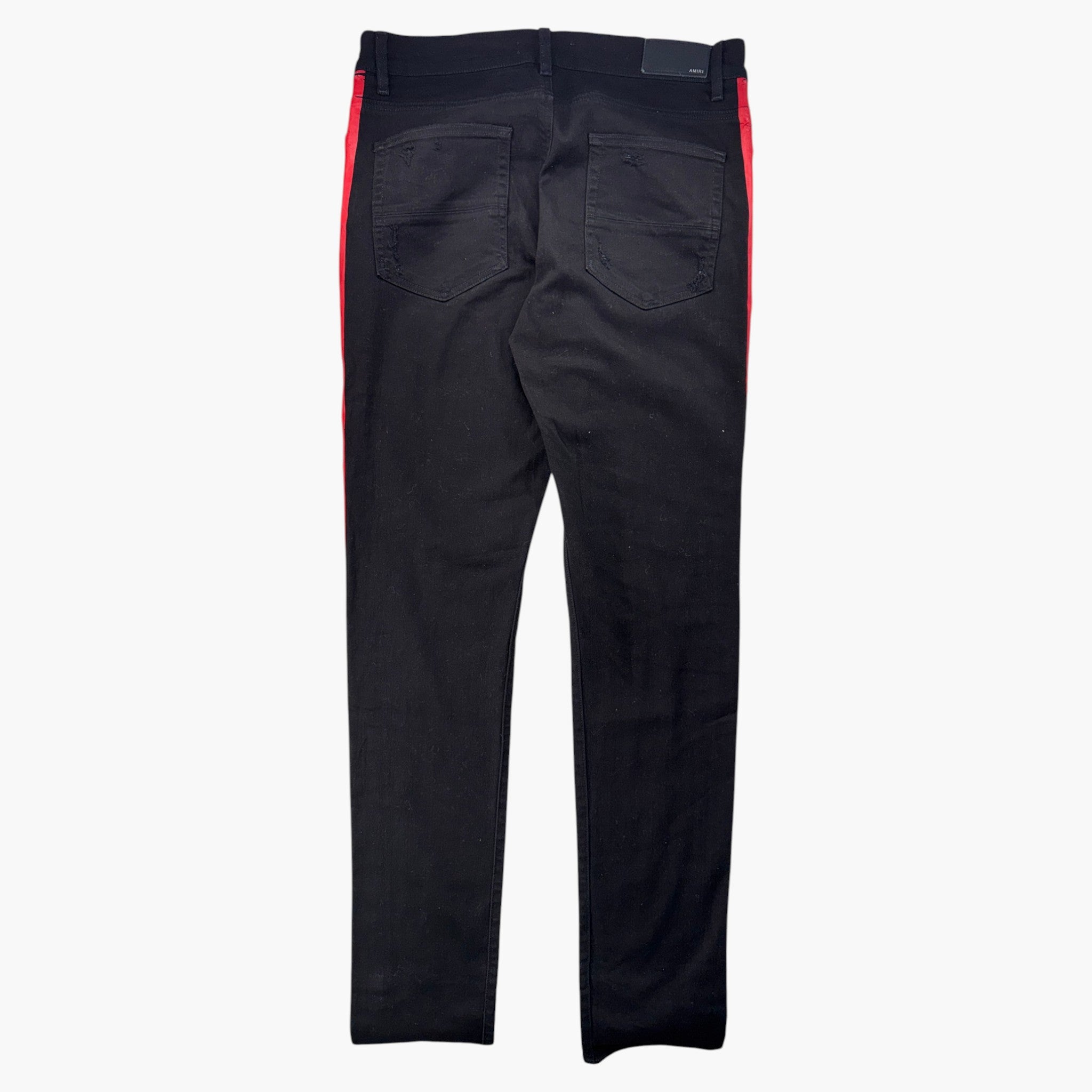 Amiri Black & Red Stripe (Zipper) Jeans