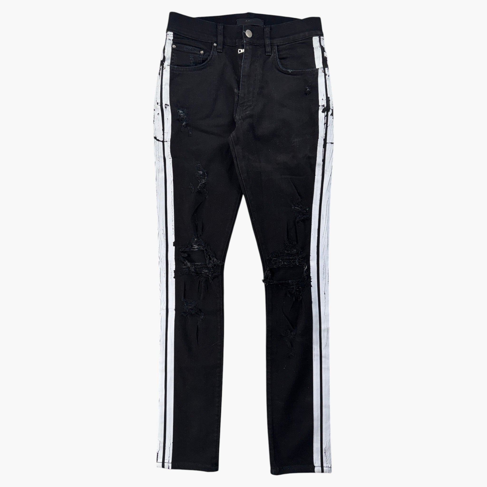 Amiri Black & White Track Stripe Jeans