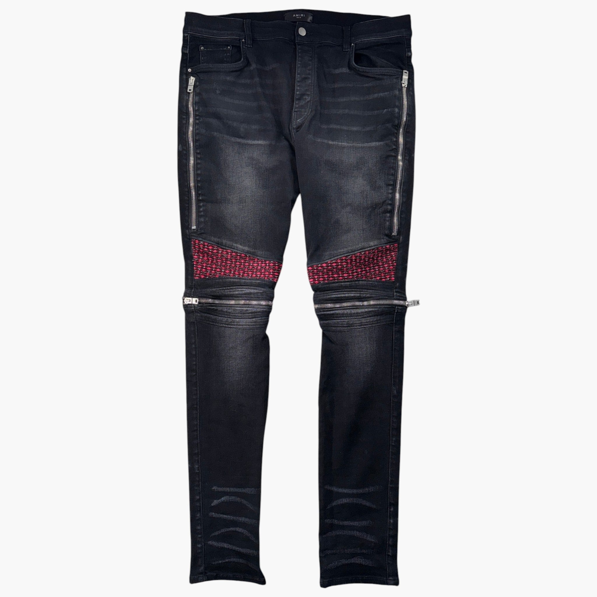 Amiri MX2 Black Wash & Cherry Patch Jeans