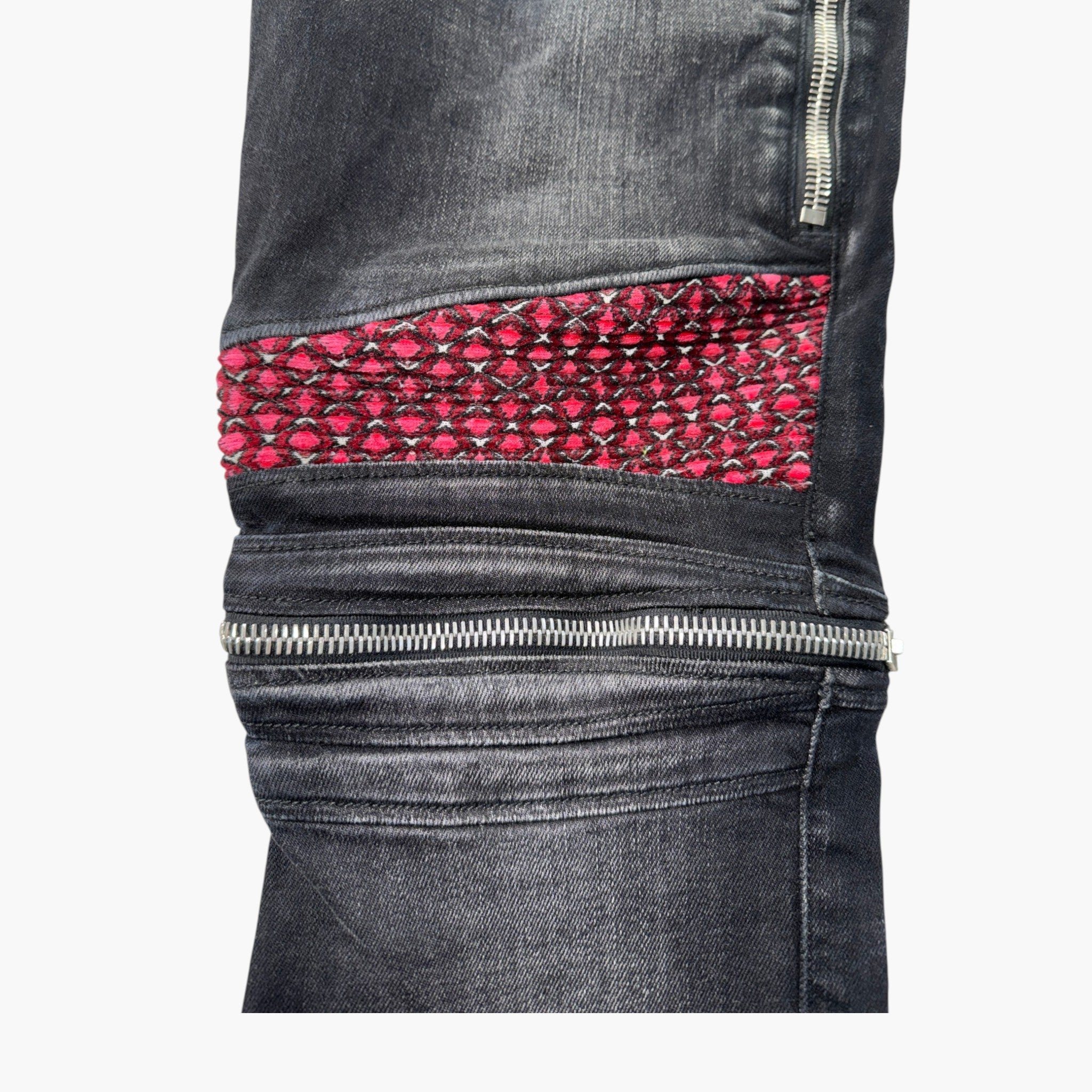 Amiri MX2 Black Wash & Cherry Patch Jeans