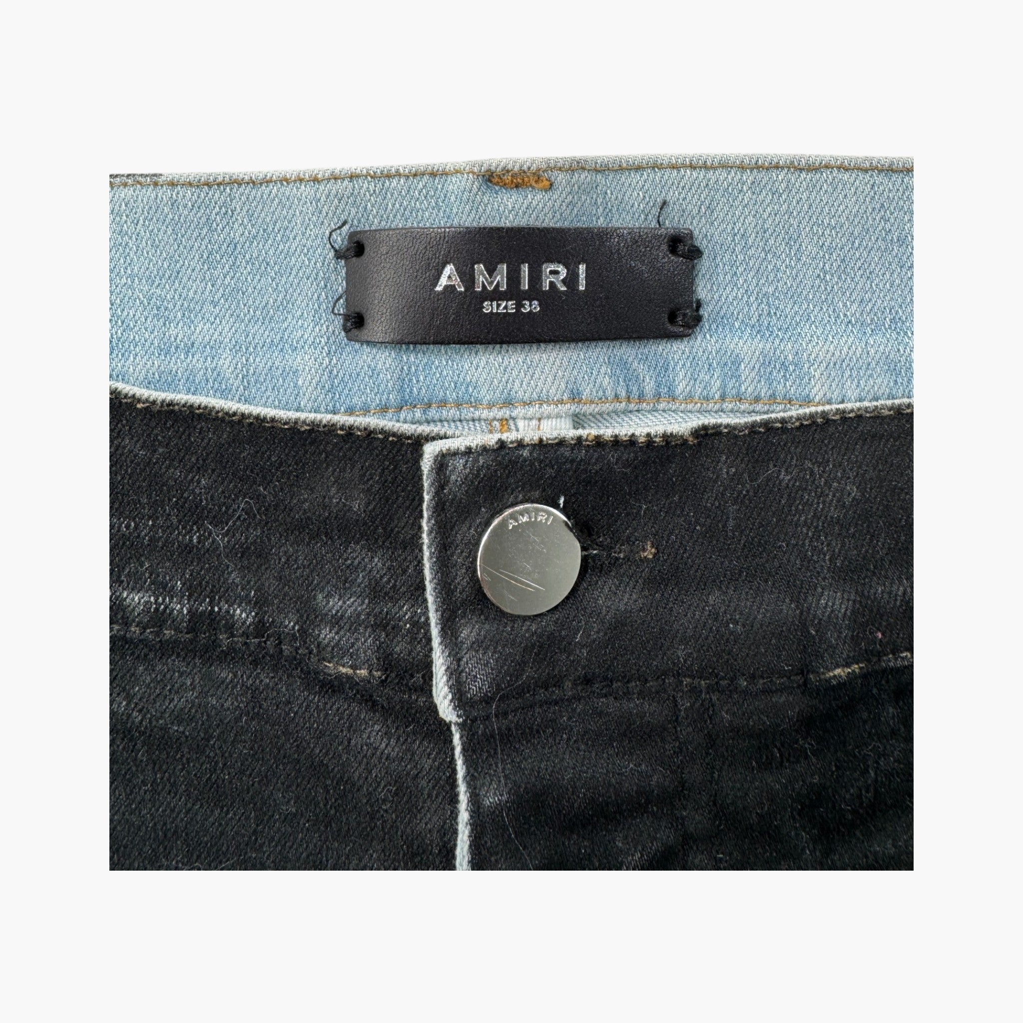 Amiri Thrasher Black & Blue Wax Plain Jeans