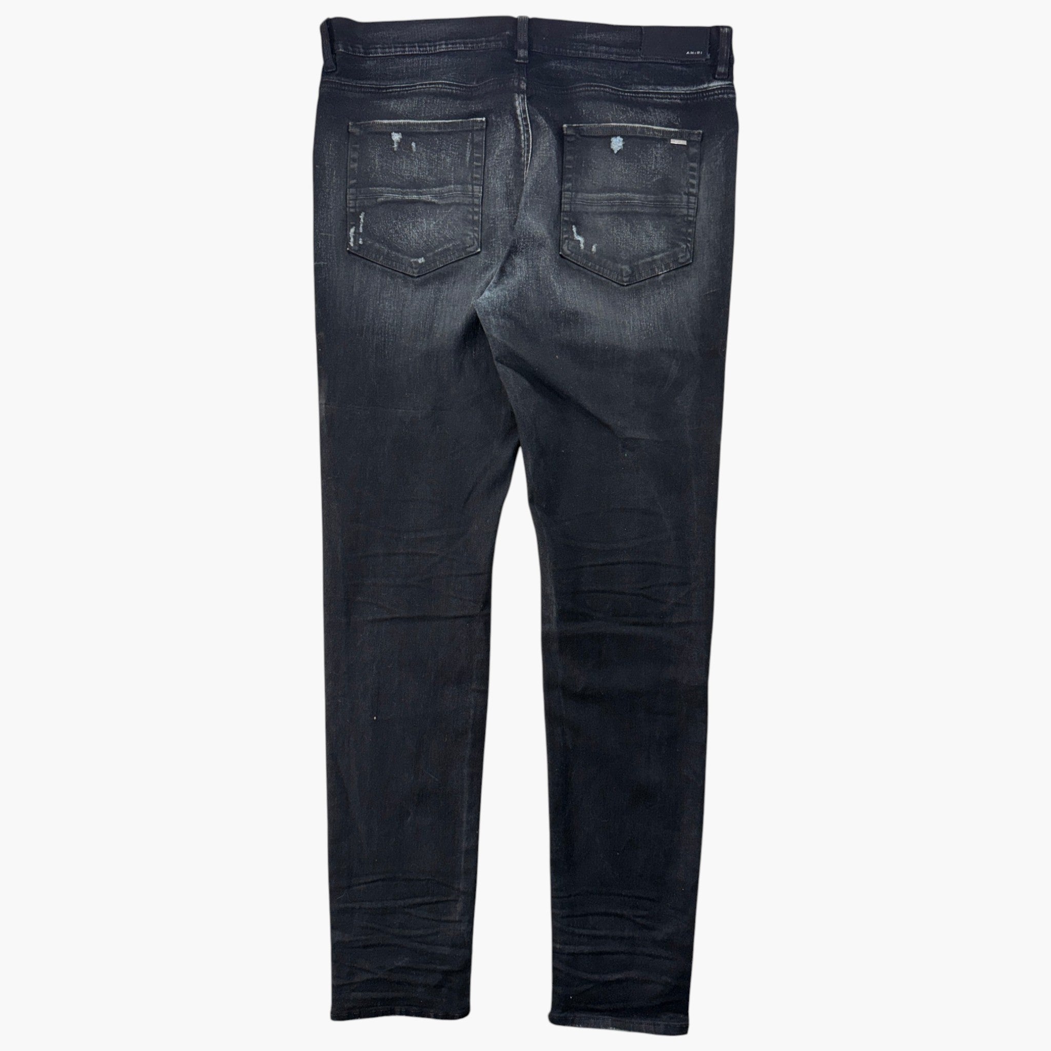 Amiri Thrasher Black & Blue Wax Plain Jeans