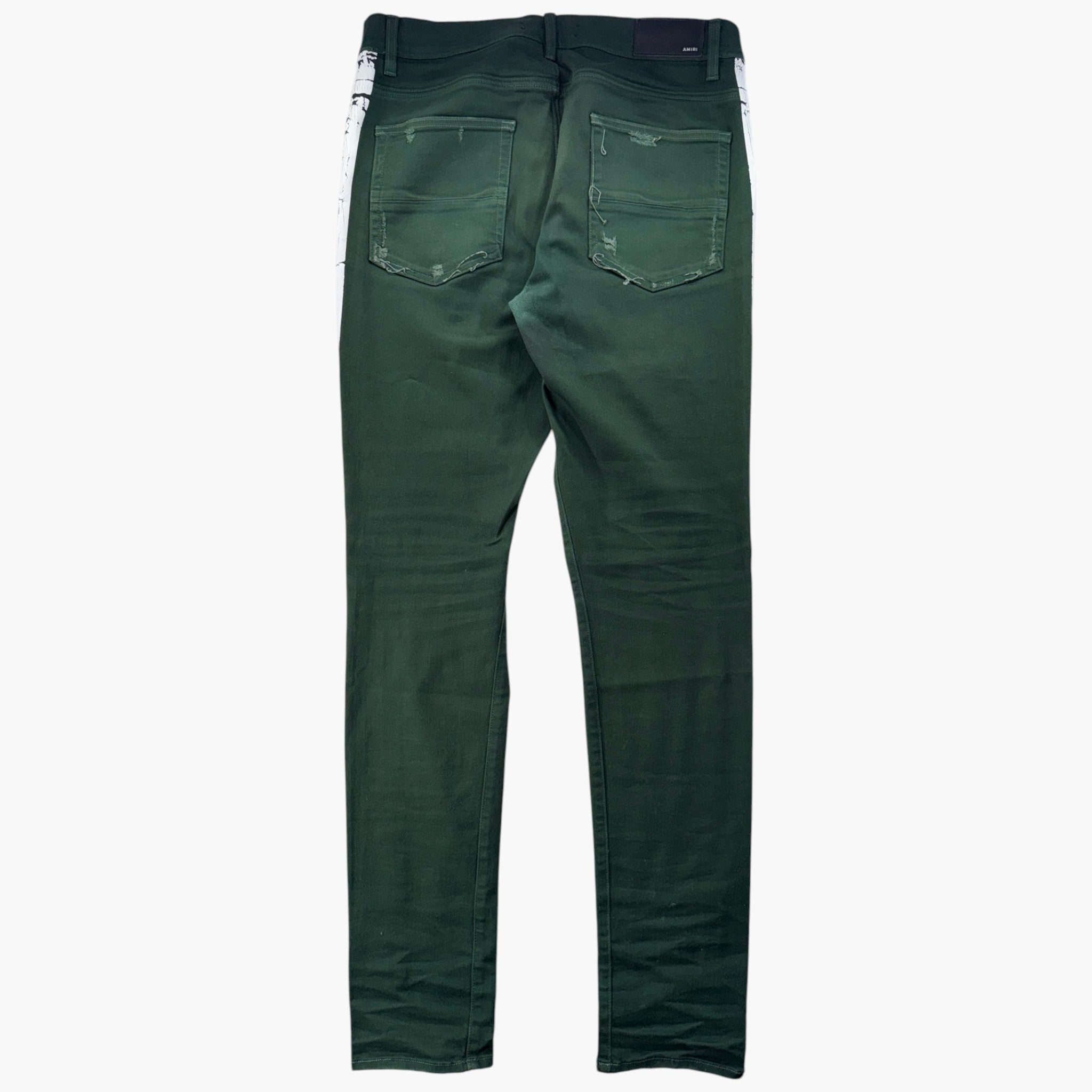 Amiri Stripe Green & White Jeans