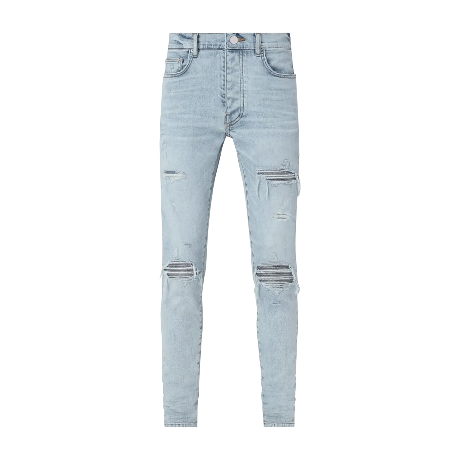 Amiri 'MX1' Light Wash & Iridescent Patch Jeans