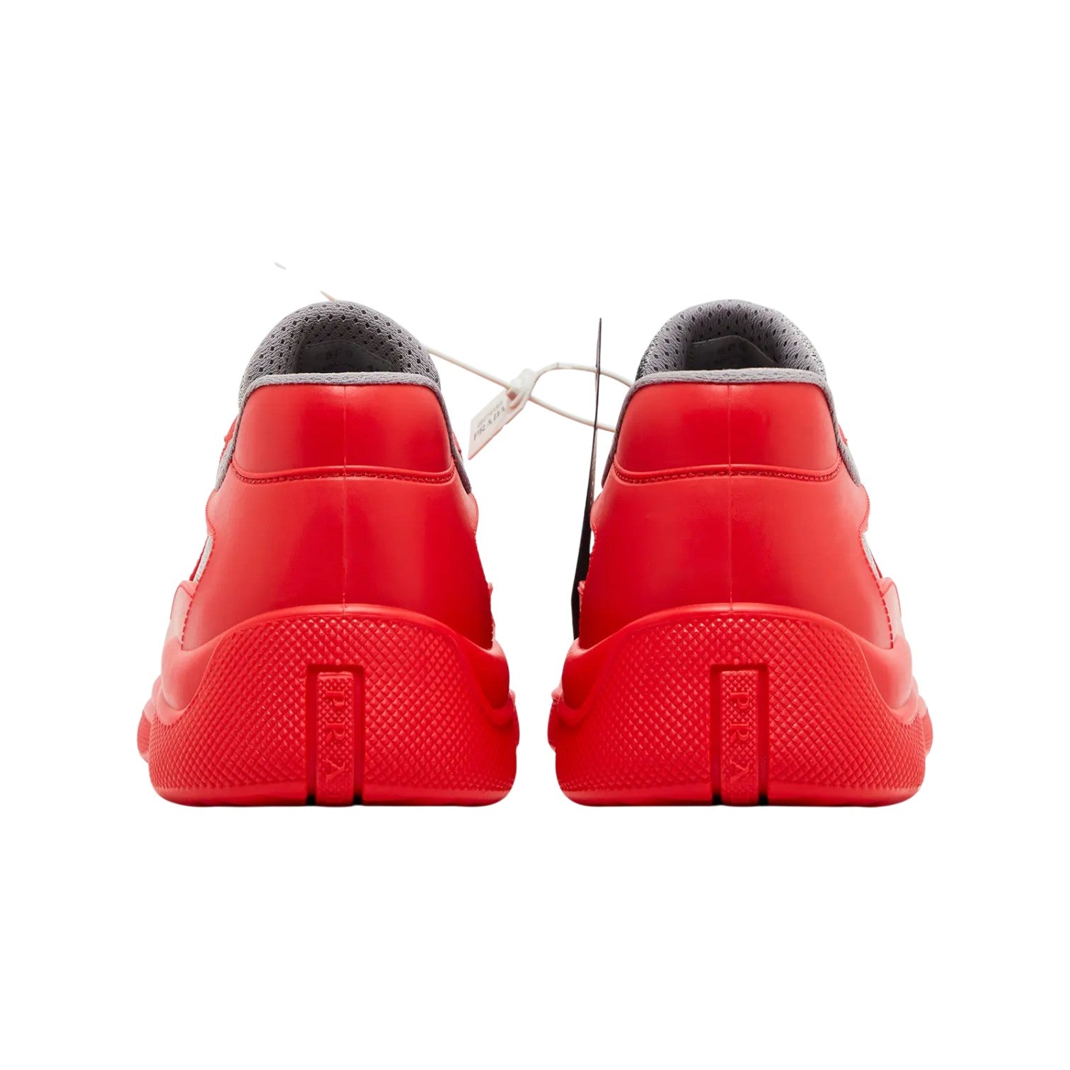 Prada 'America Cup' Red & Grey Rubber Sneakers