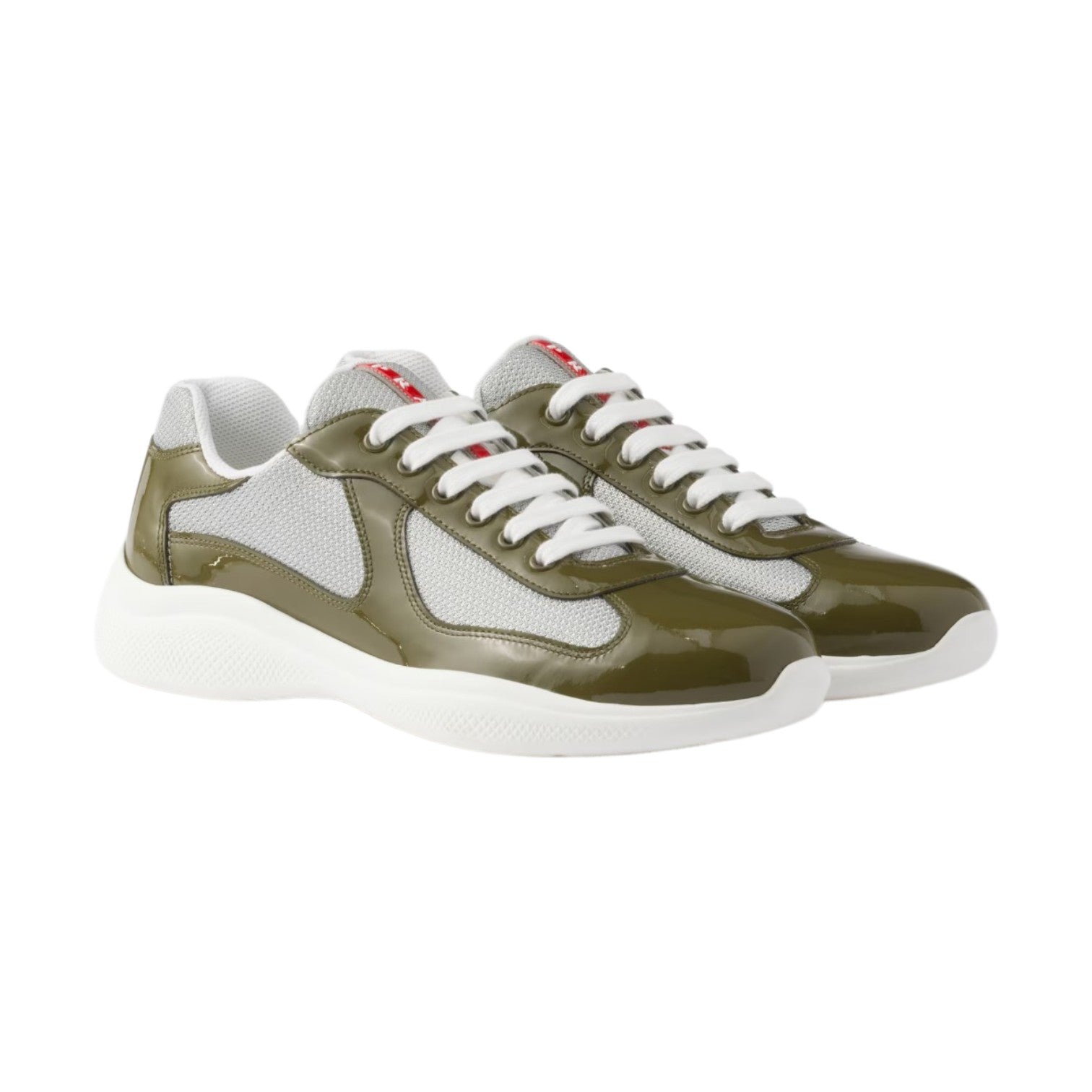 Prada 'America Cup' White & Olive Sneakers