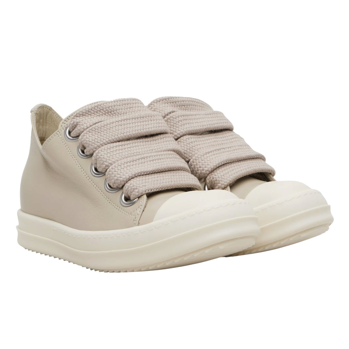Rick Owens Mainline 'Jumbo Lace' Low Pearl & Milk Sneakers