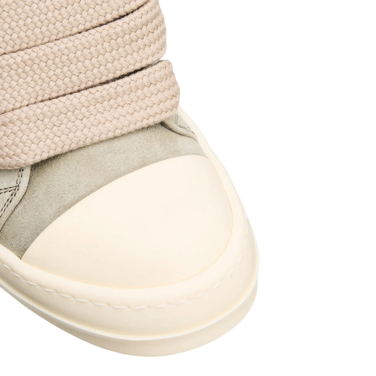 Rick Owens Mainline 'Jumbo Lace' Low Peal & Milk Suede Sneakers