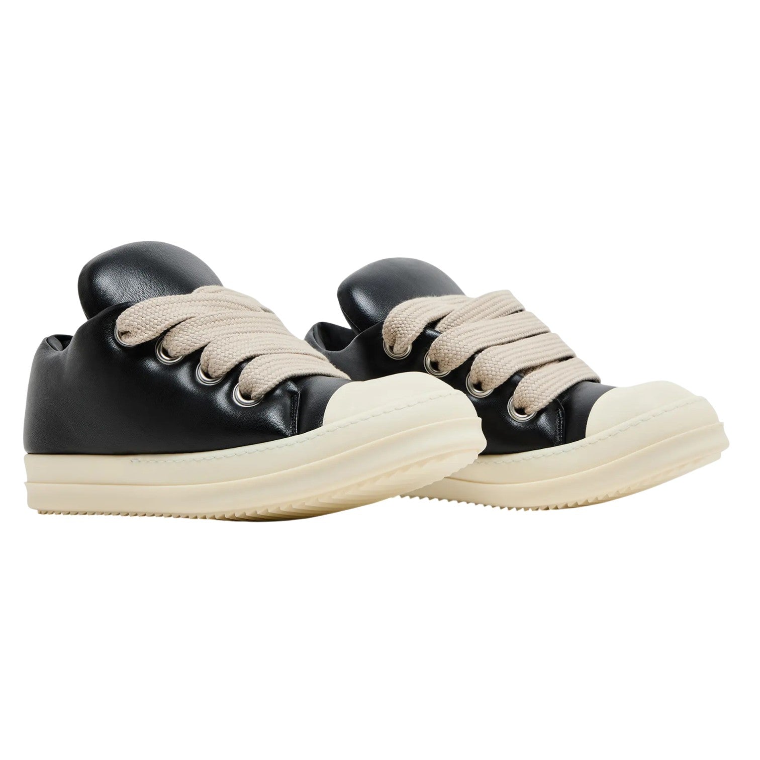Rick Owens Mainline 'Padded Jumbo Lace' Low Black & Milk Sneakers