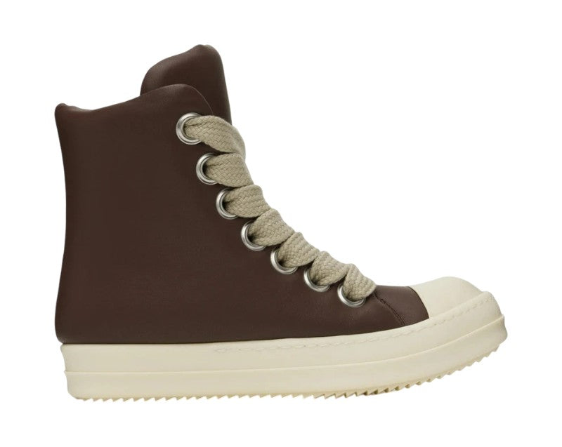 Rick Owens Mainline 'Padded Ramone Jumbo Lace' Hi Mahogany & Milk Sneakers