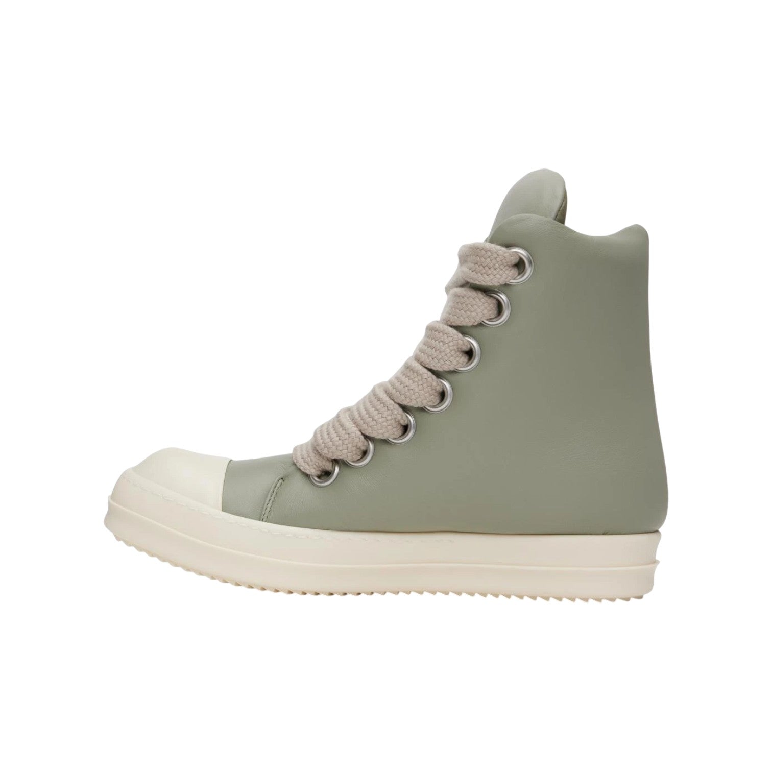 Rick Owens Mainline 'Padded Ramone Jumbo Lace' Hi Mint & Milk Sneakers