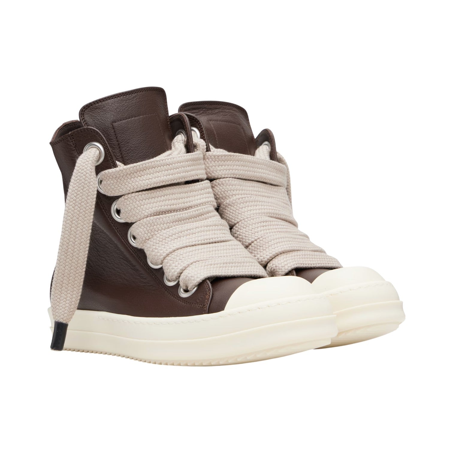 Rick Owens Mainline 'Ramone Jumbo Lace' Hi Bosco & Milk Sneakers